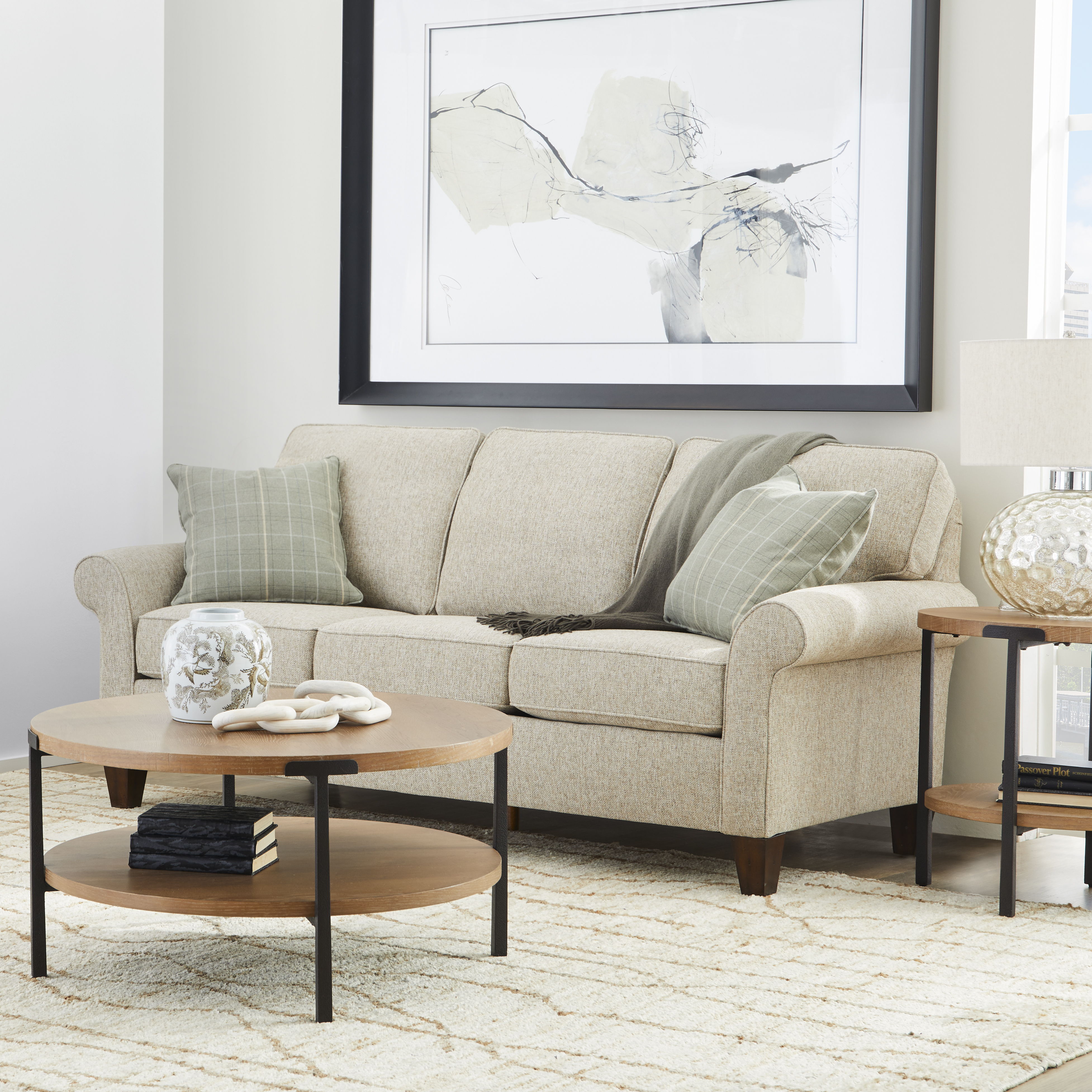 Westside - Fabric Sofa, Accent Pillows Included, gray