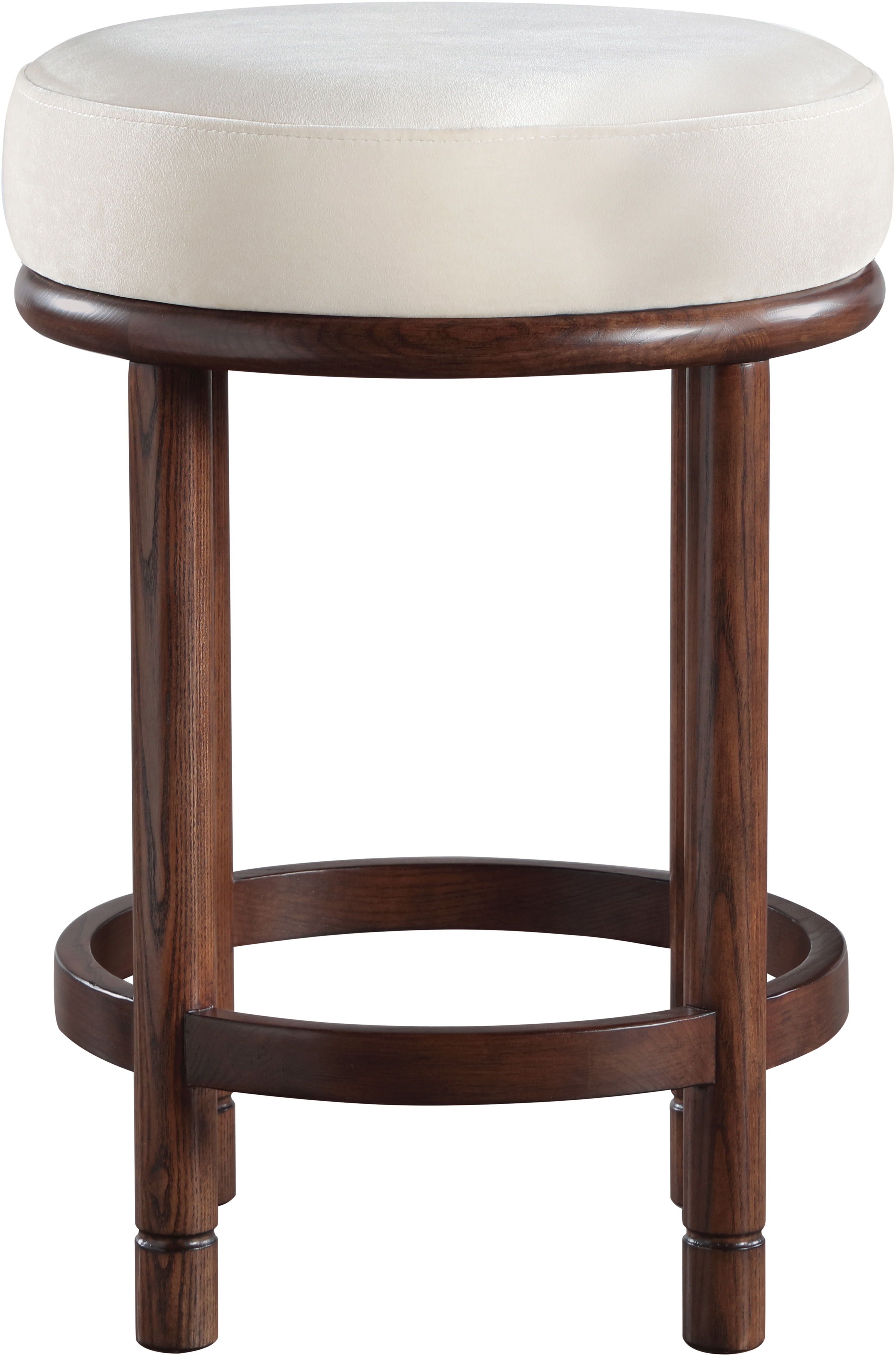 Monette - Counter Stool With Brown Base - Cream