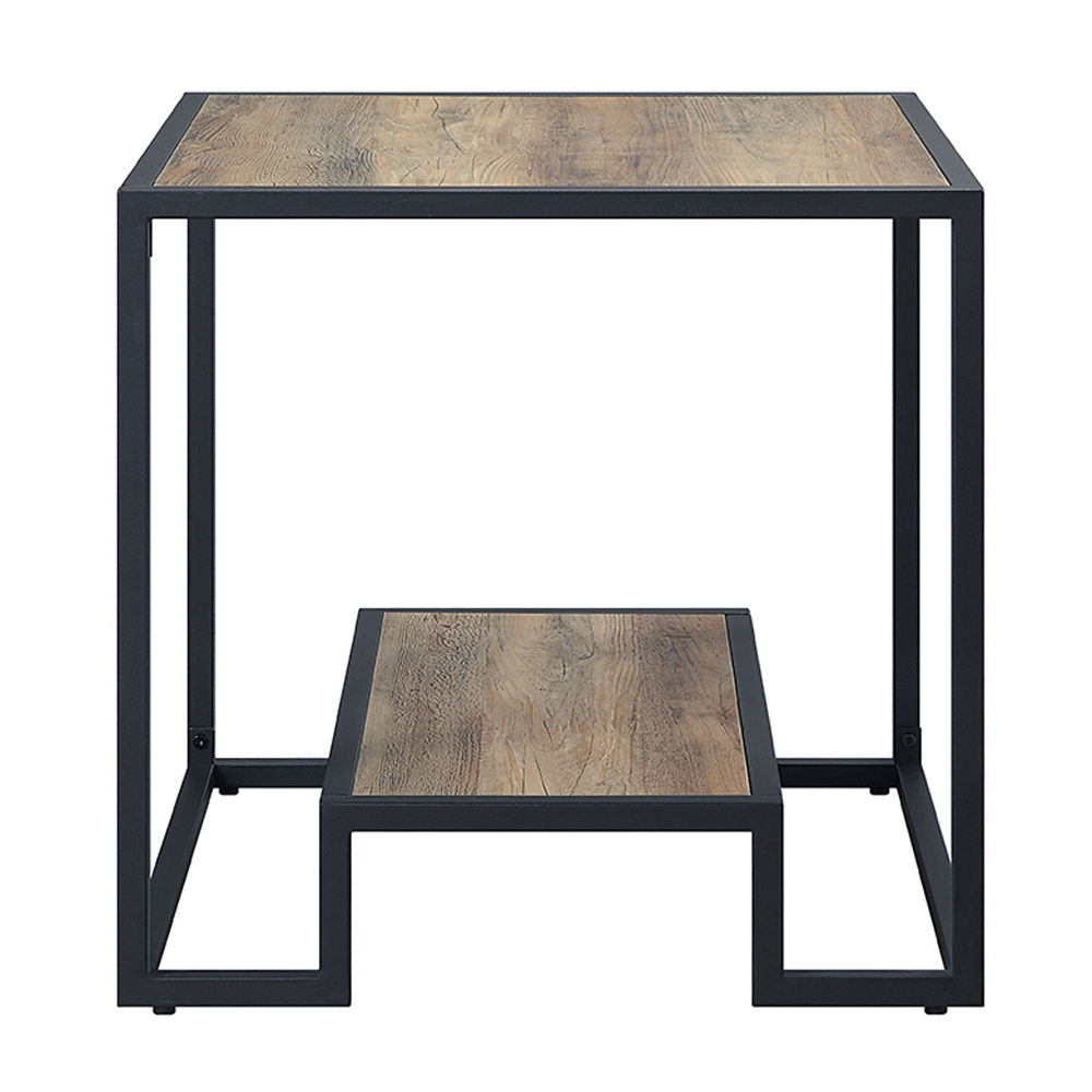 Idella - End Table - Rustic Oak & Black, black, view 5