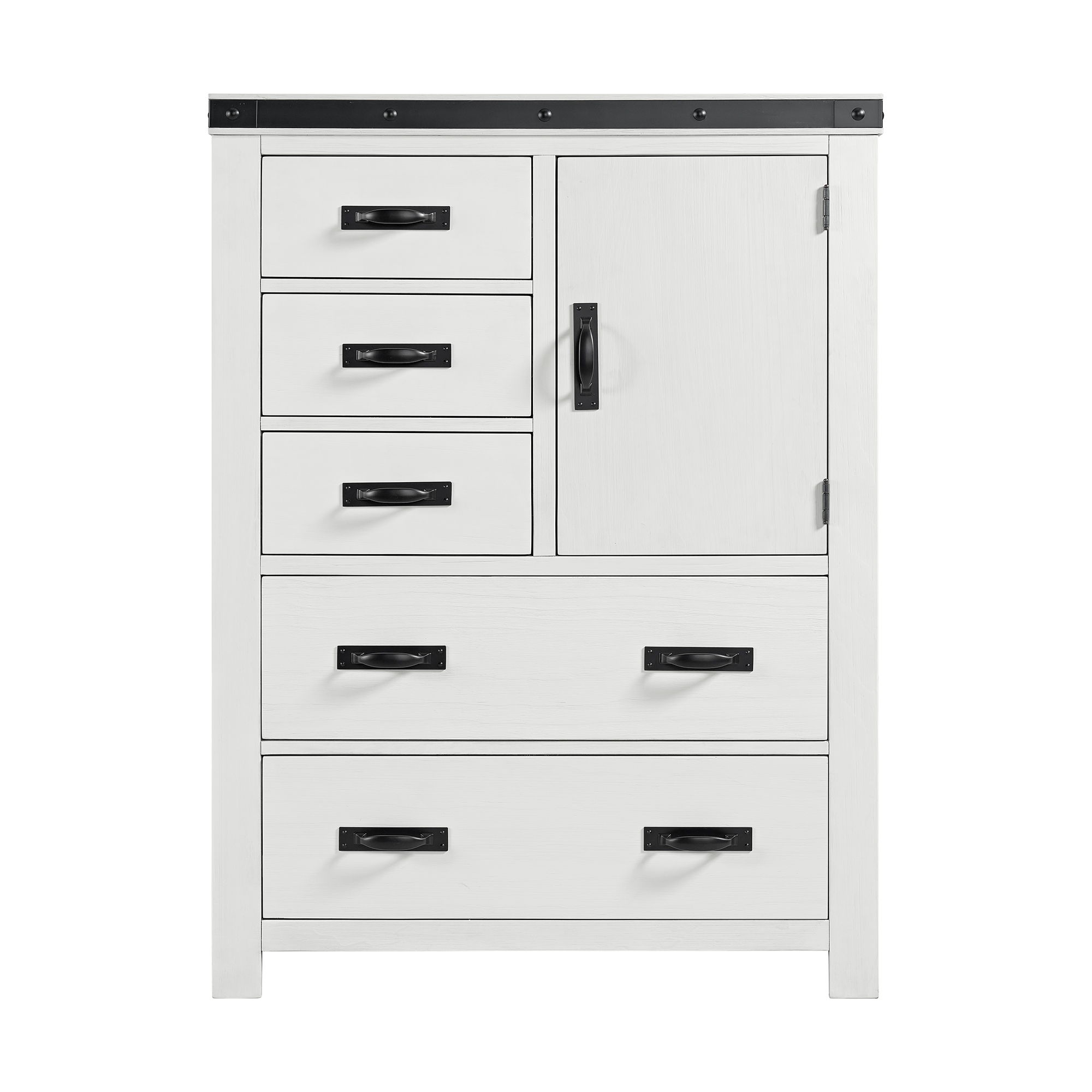 Wade - Youth 5-Drawer Door Chest - White
