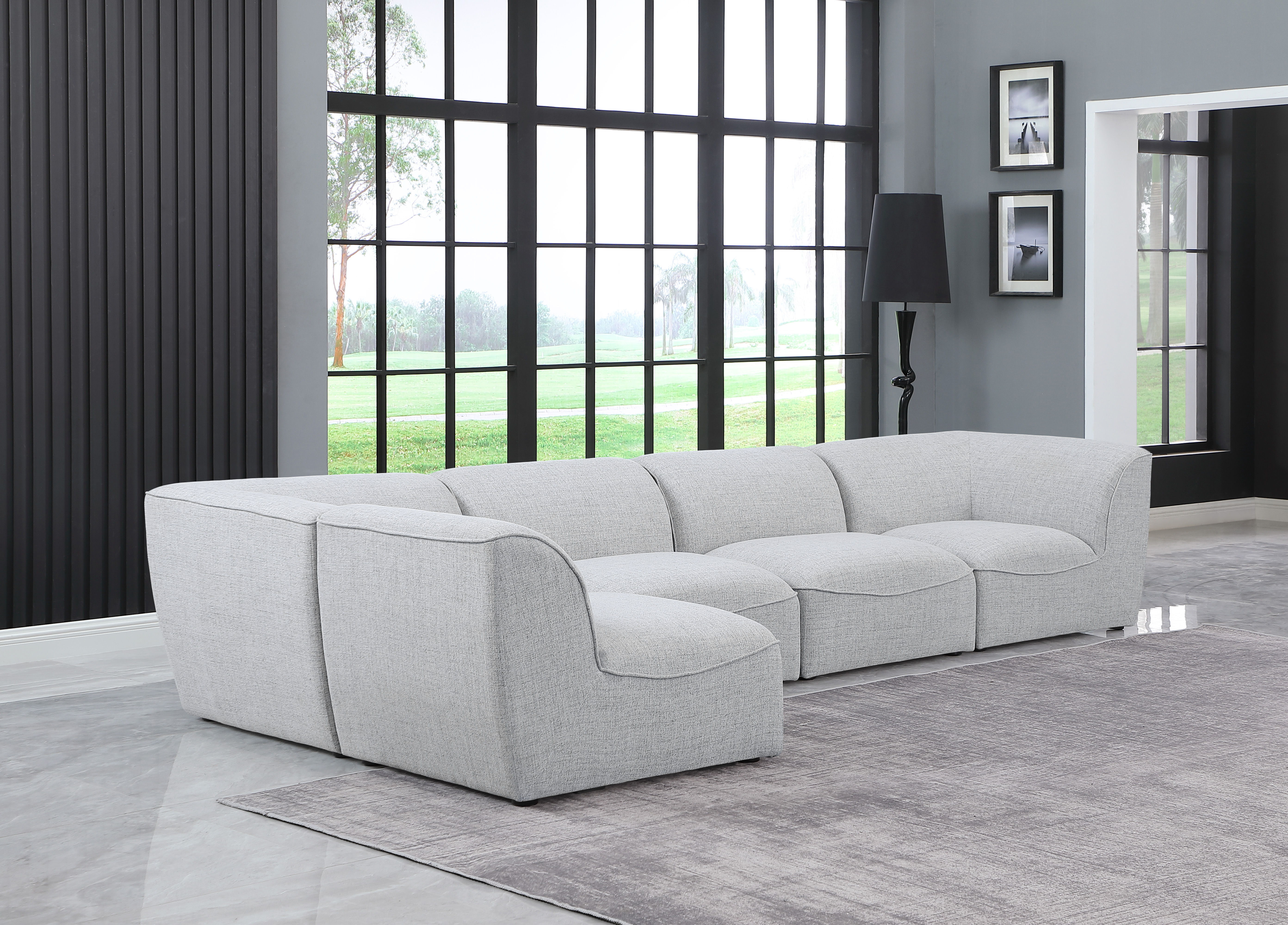 Miramar - 5 Piece Modular Sectional - Gray