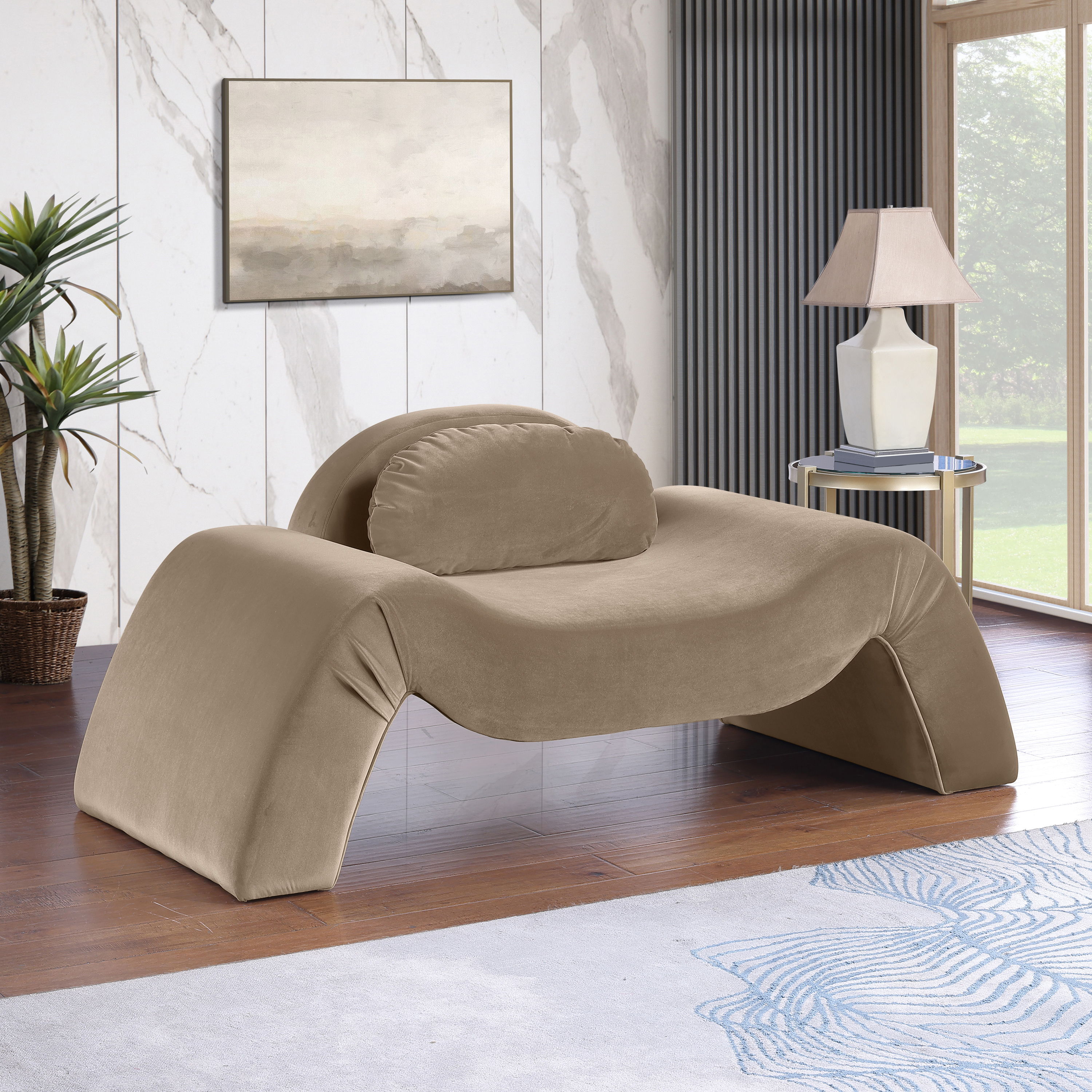 Austin - Velvet Accent Chair - Taupe