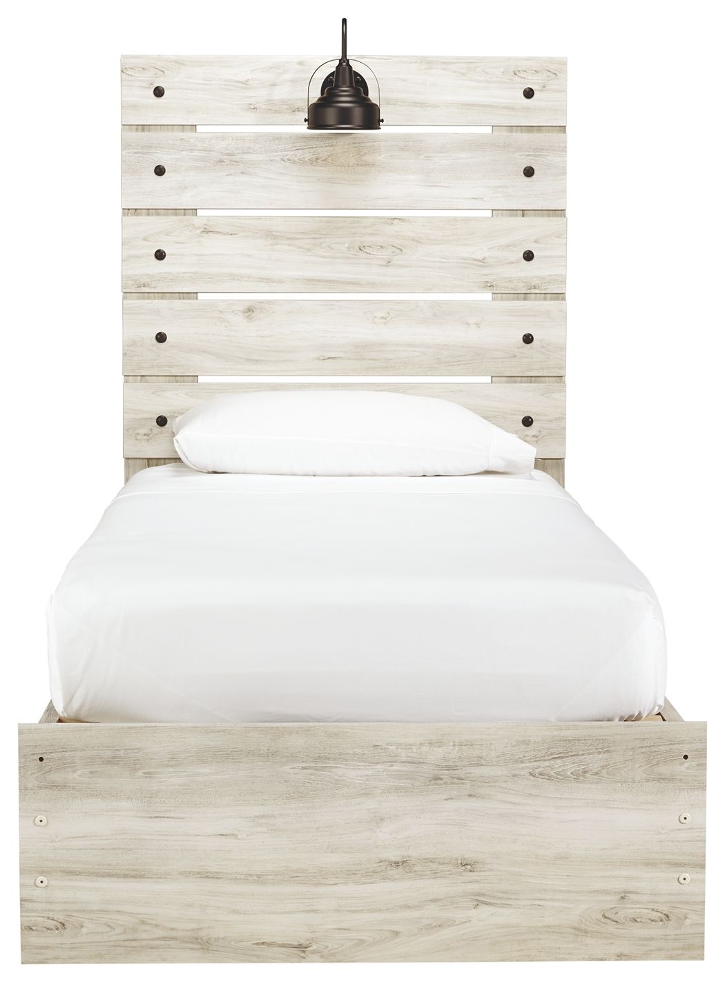 Ashley Furniture Cambeck - Twin Panel Bed With Side Storage Drawers - Whitewash - Image 4
