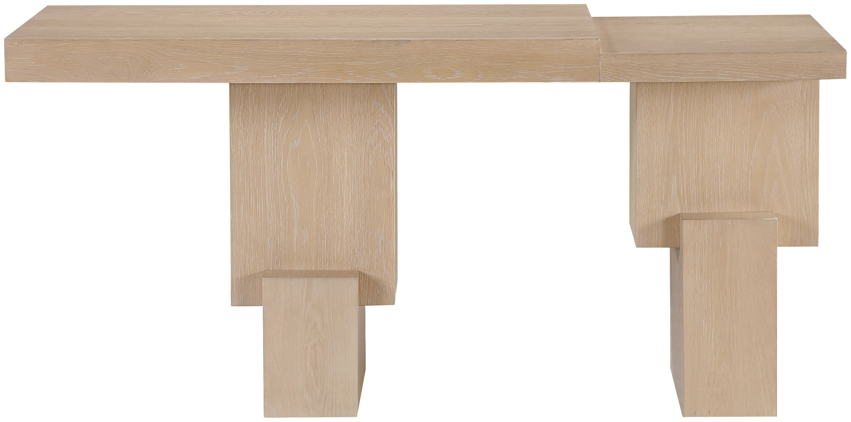 Anzio - Oak Veneer And Solid Wood Console Table - Natural