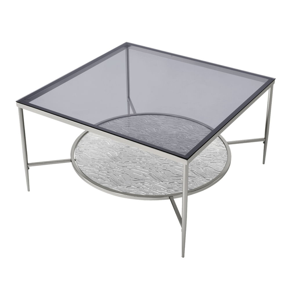 Adelrik - Coffee Table - Glass & Chrome, silver, view 3