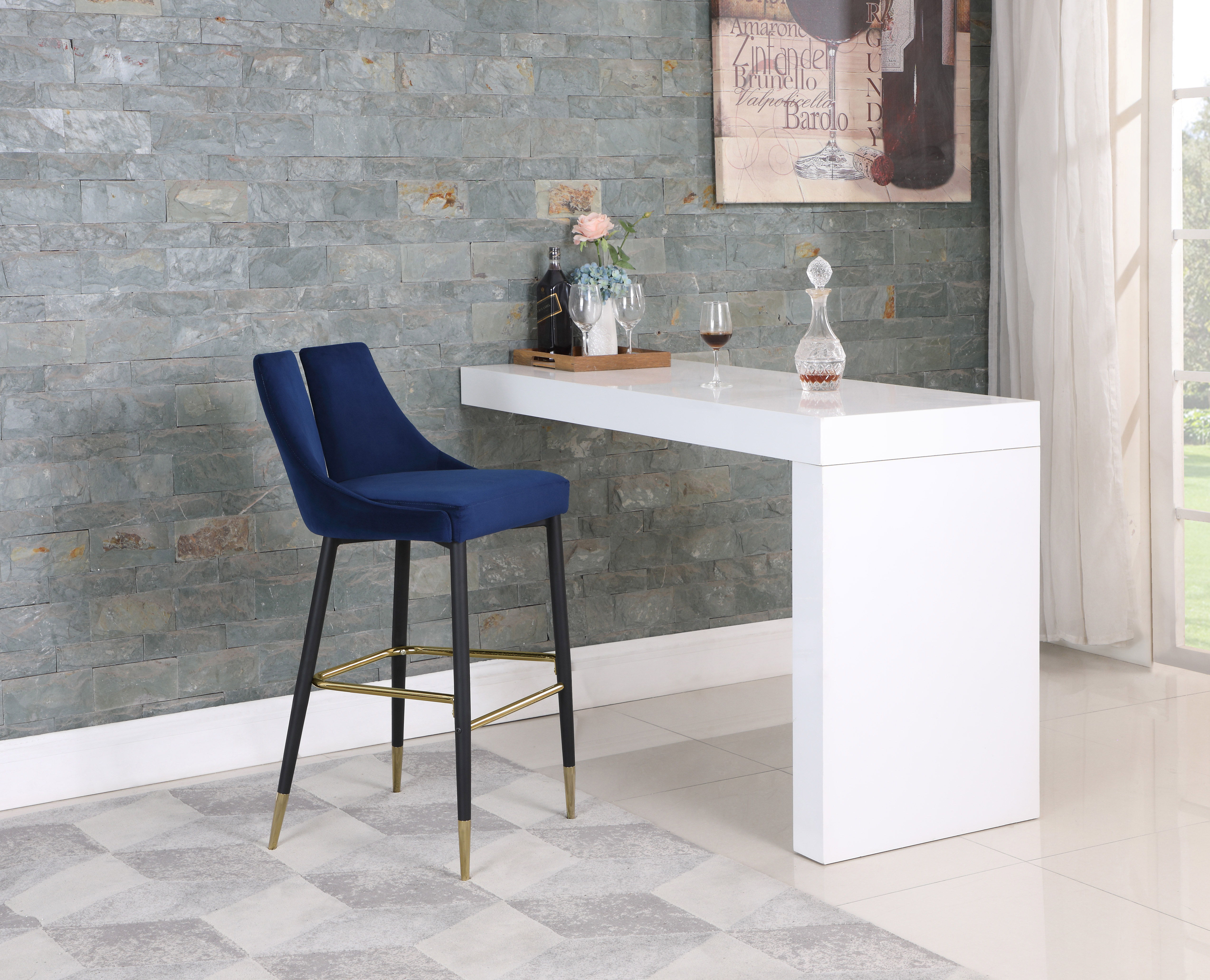 Sleek - Stool (Set of 2) - Navy