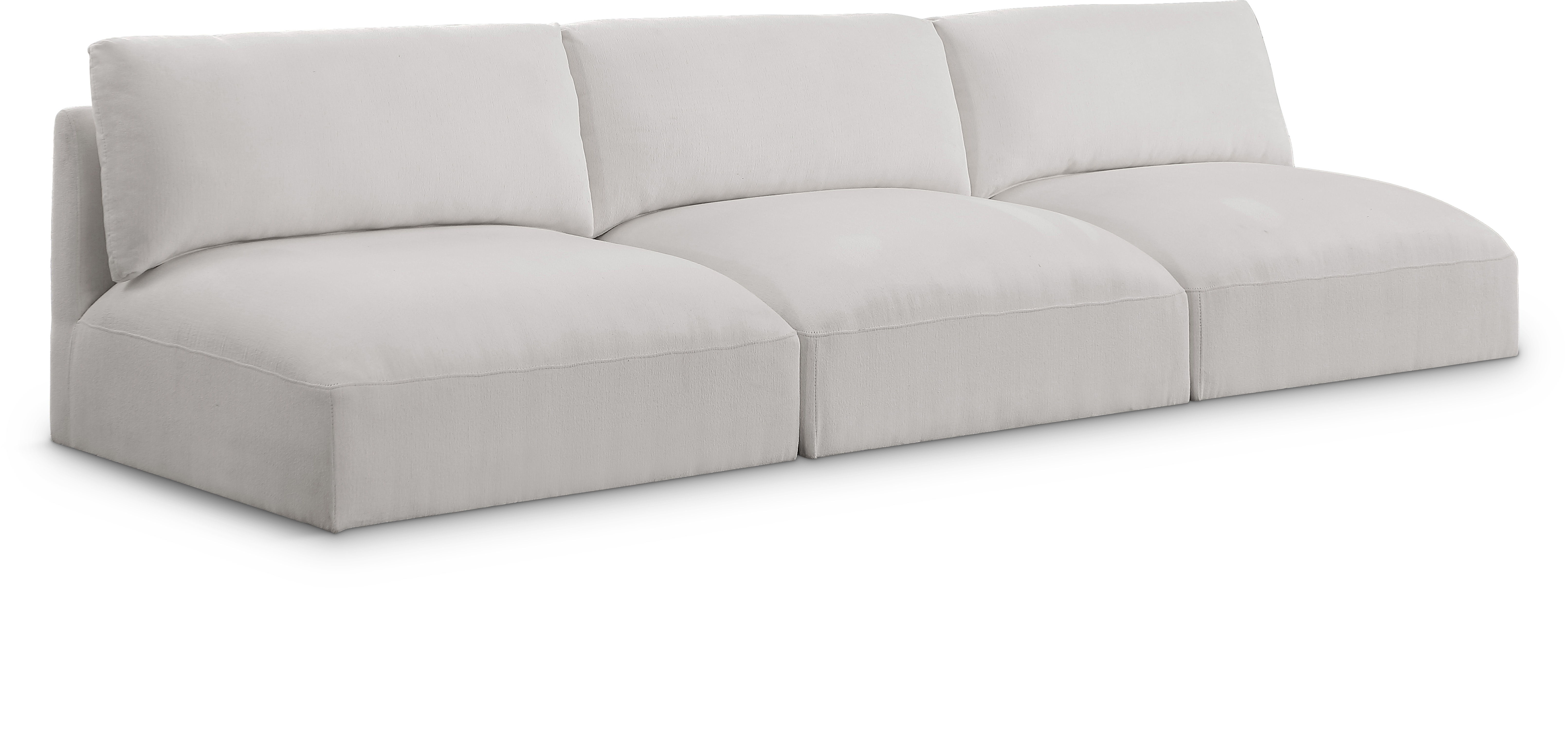 Ease - 3 Seat Modular Armless Sofa - Cream