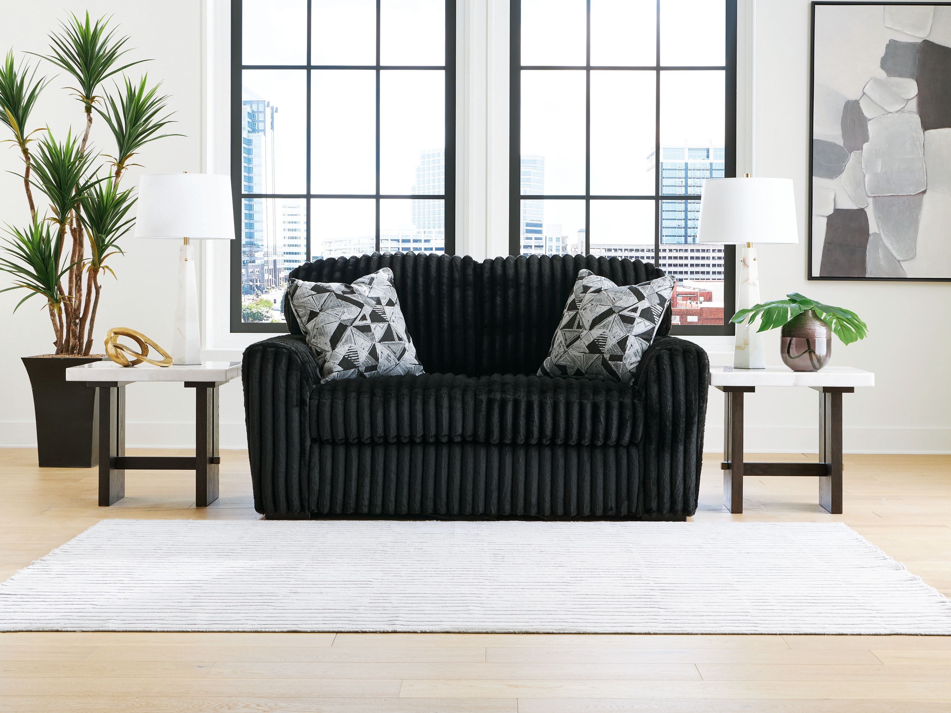 Ashley Furniture Midnight-Madness - Loveseat - Onyx - Image 2