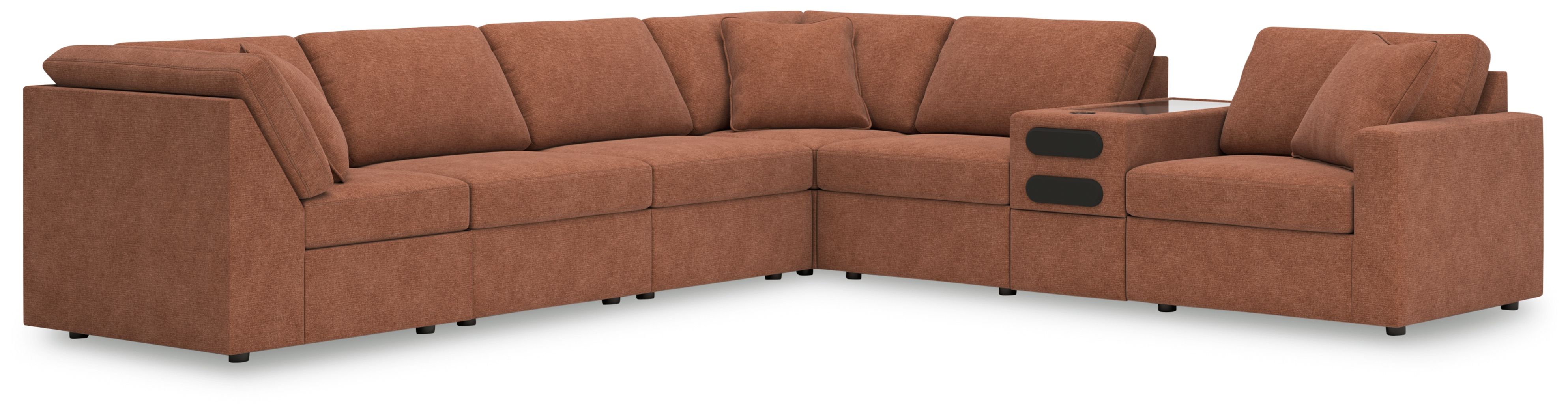 7 Pc · Sectional With Audio System Console