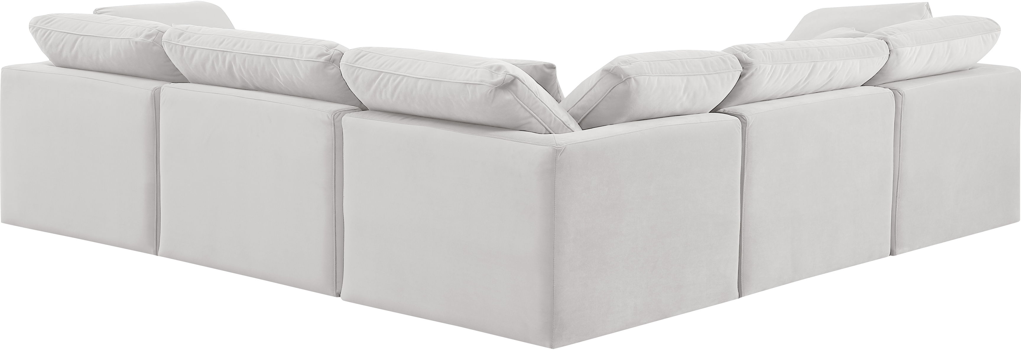 Indulge - Velvet 5 Piece Modular Corner Sectional - Off White