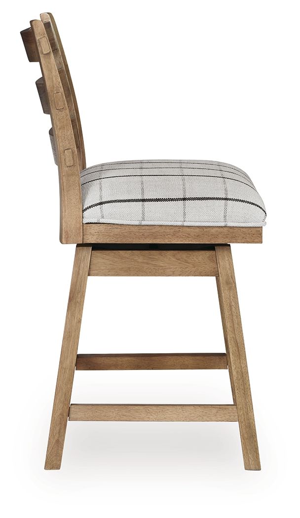 Ashley Furniture Ridgester - Upholstered Swivel Barstool (Set of 2) - Light Brown - Image 5