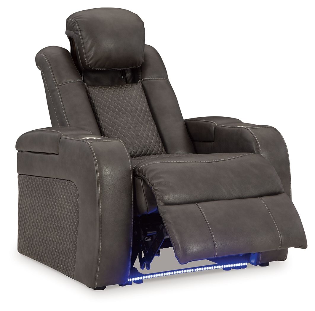 Ashley Furniture Fyne-Dyme - 3 Pc. - Power Reclining Sofa, Power Reclining Loveseat, Power Recliner - Shadow - Image 12