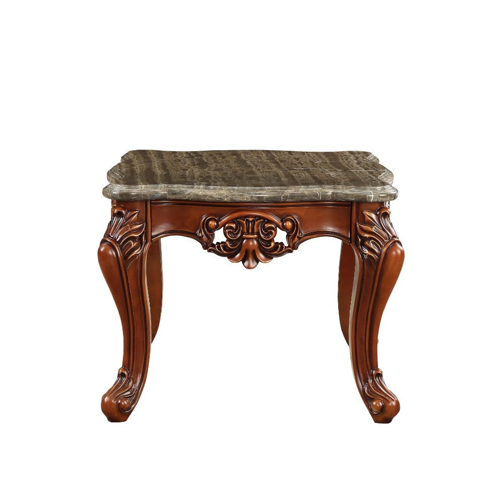 Eustoma - End Table - Marble Top & Walnut, dark brown, view 2