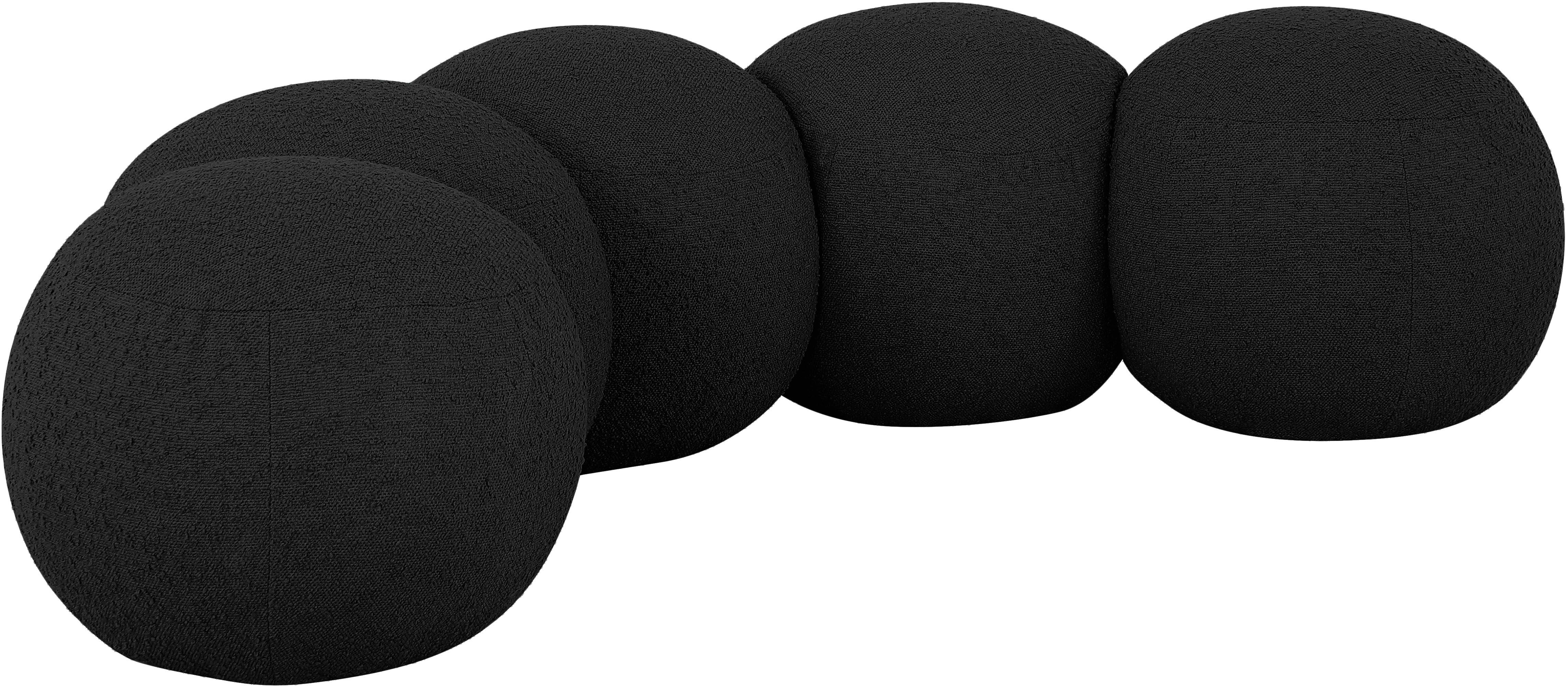 Apollo - 74.5" Boucle Fabric Bench - Black