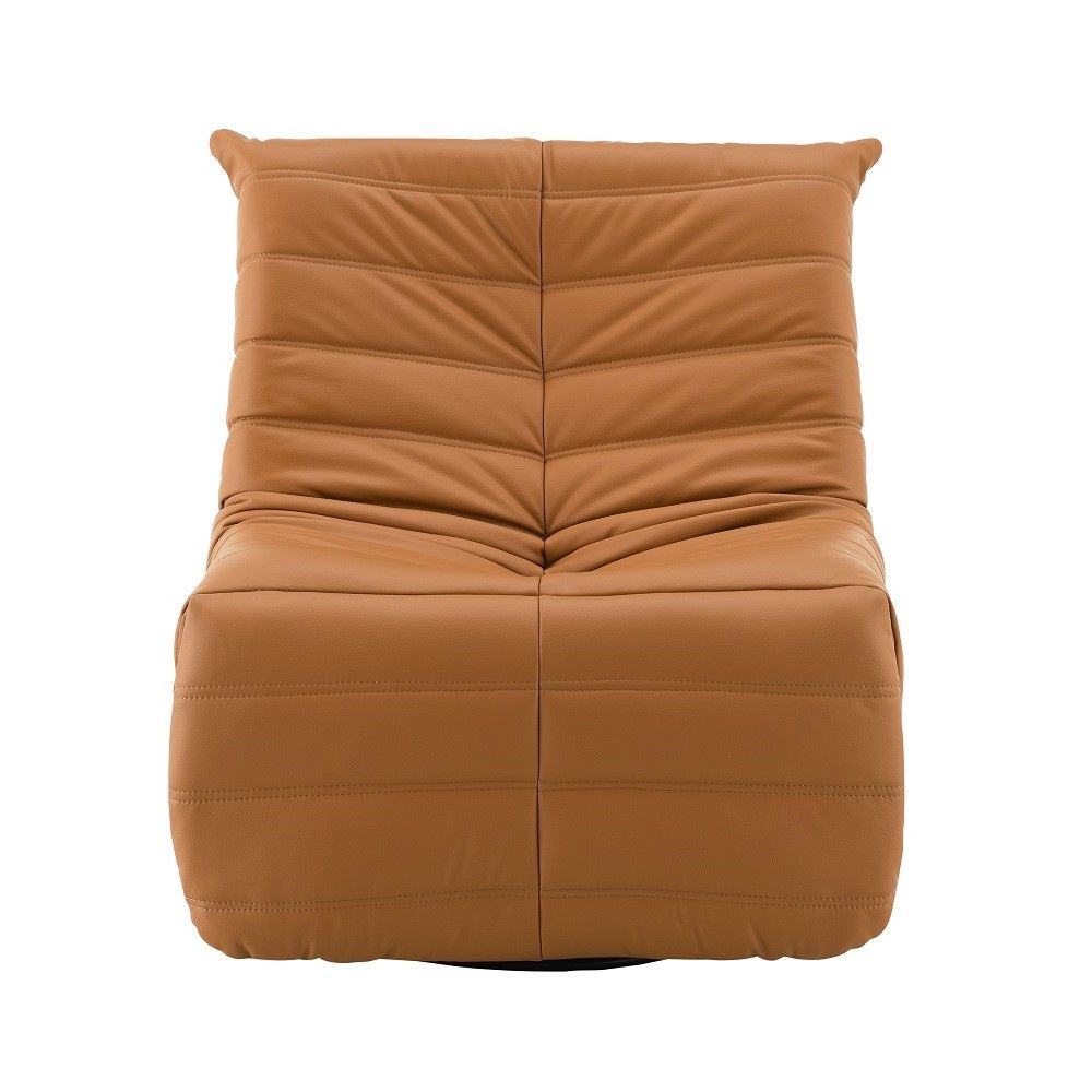 Talmon - Recliner With Swivel - Orange Synthetic Leather, orange, view 7