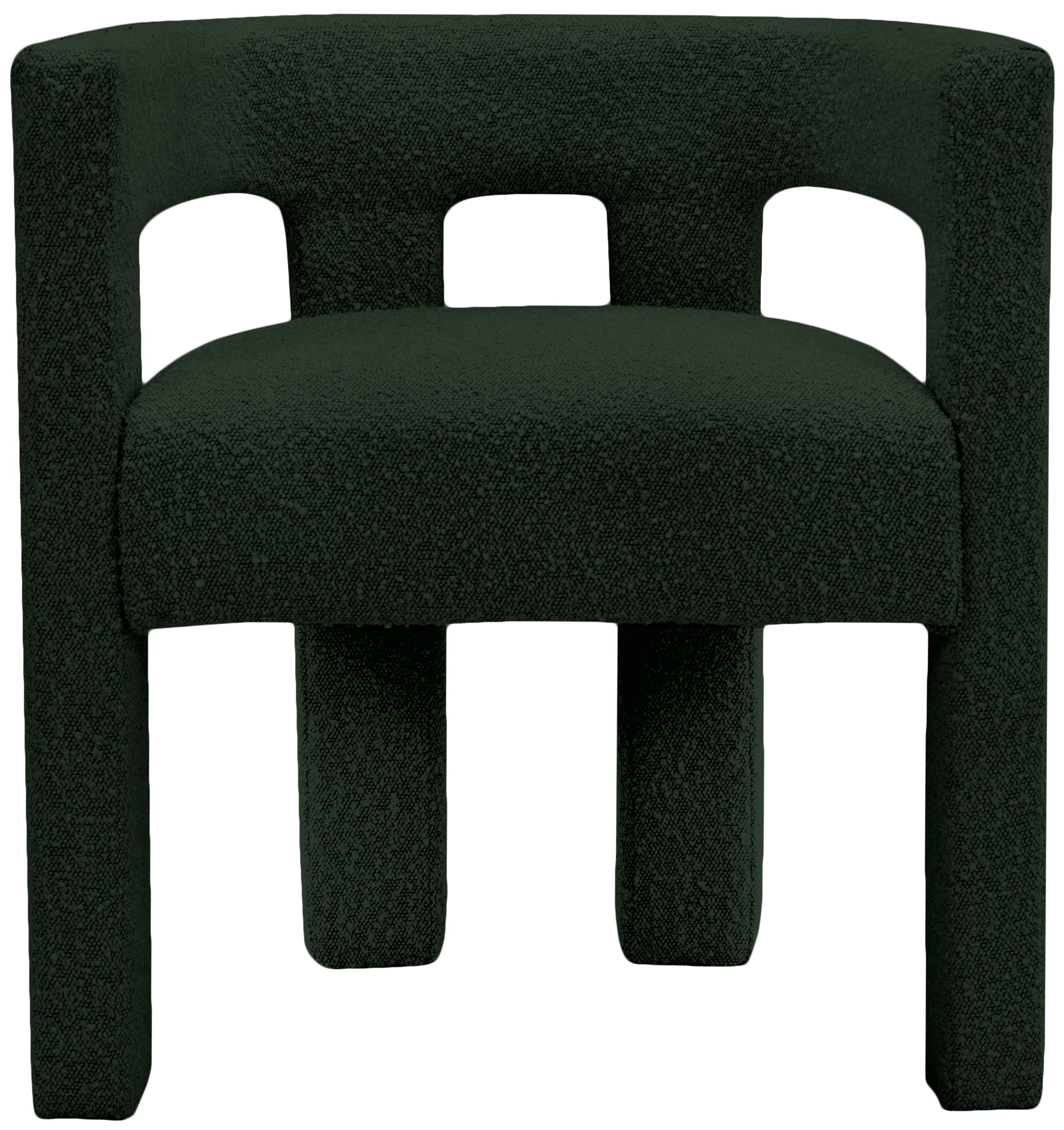 Athena - Boucle Fabric Dining Chair - Green
