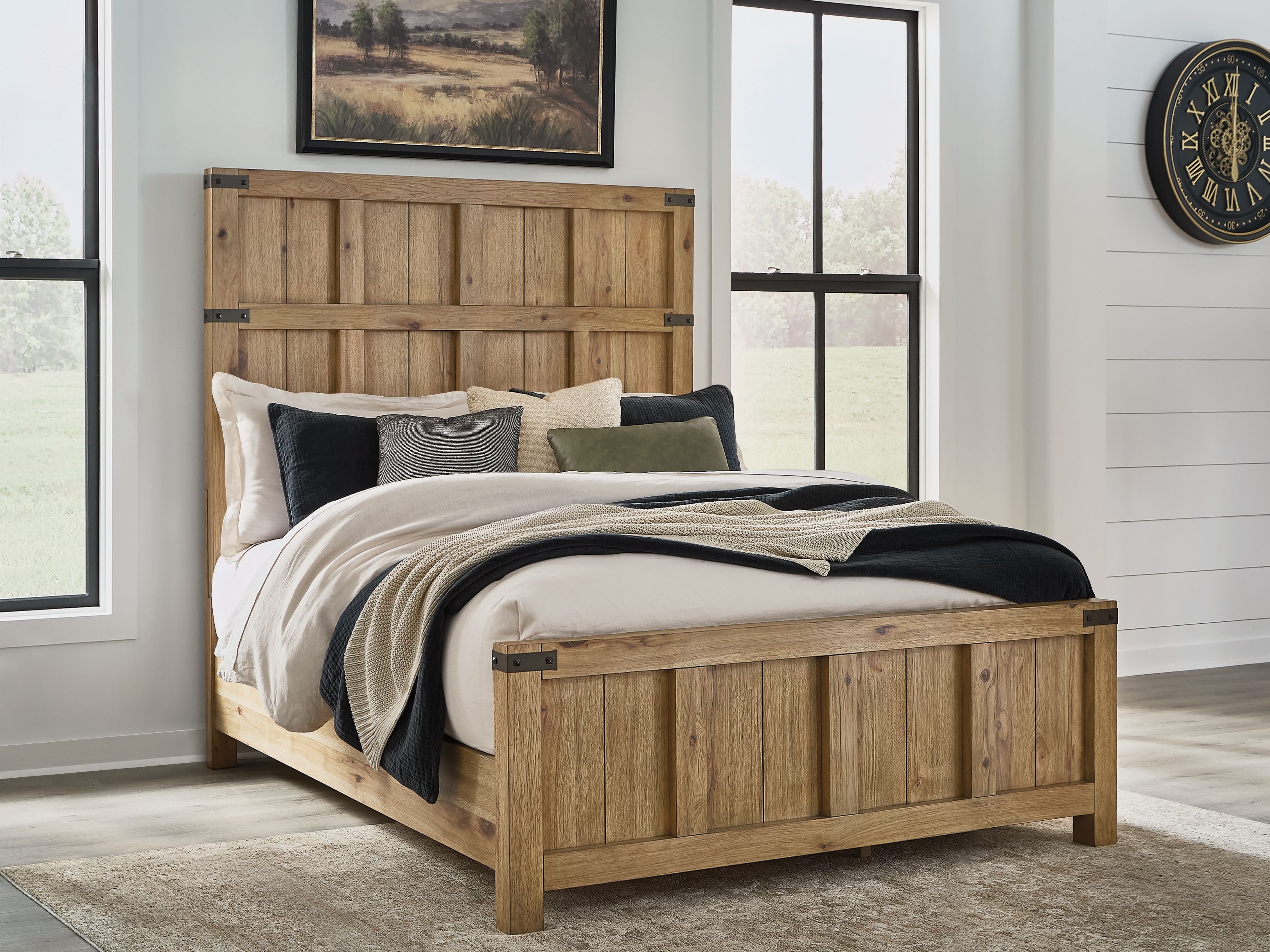 Ridgester - Queen Panel Bed - Light Brown
