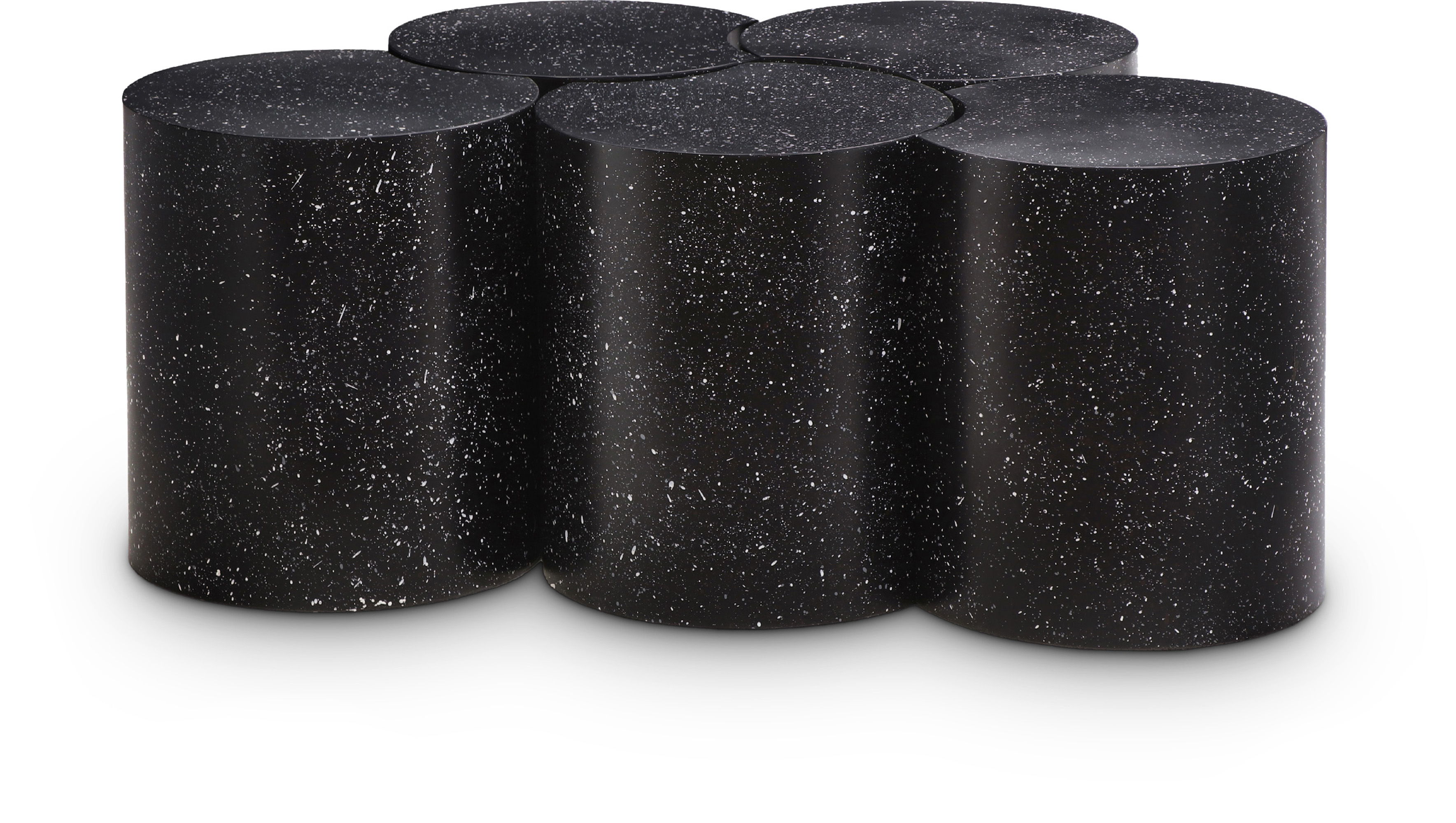 Dimple - 18" 5 Piece Modular Coffee Table - Black Terazzo