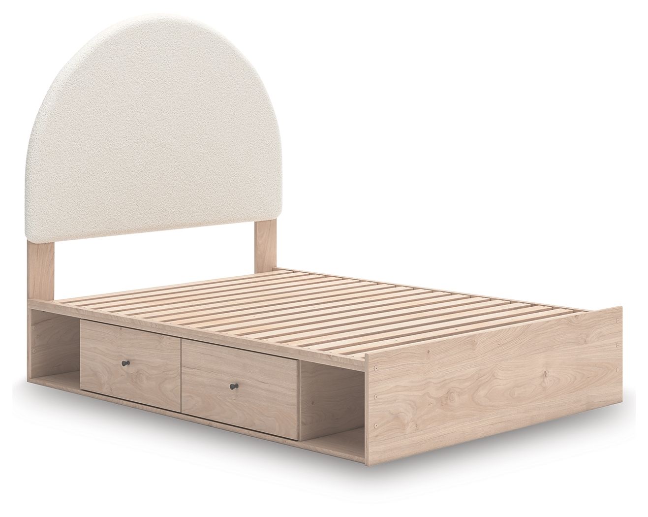 Ashley Furniture Arloster - Full Upholstered Panel Bed With 2 Under Bed Storage Units - Tan / White - Image 5