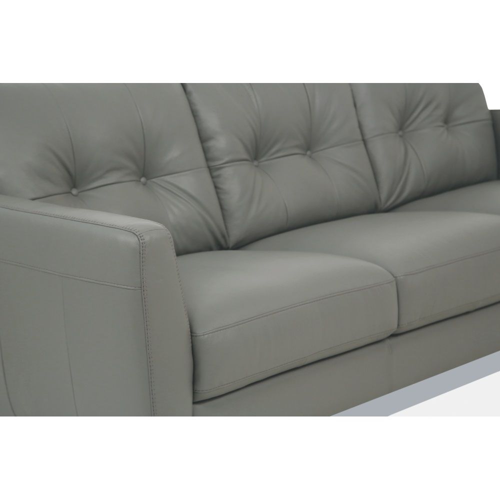 Radwan - Sofa - Pesto Green Leather, dark green, view 3