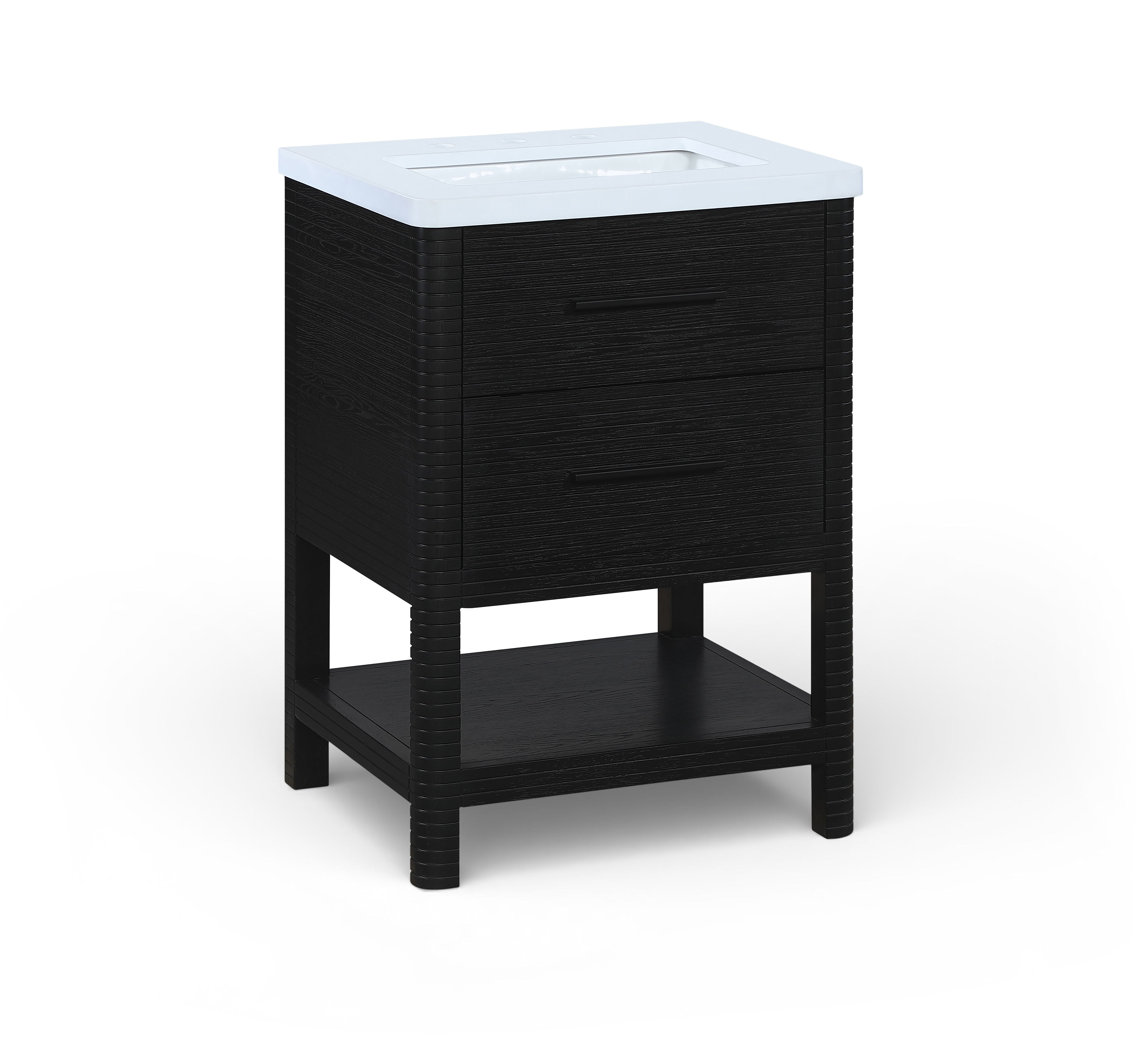 Oakwell - 24'' Bathroom Vanity - Black / White