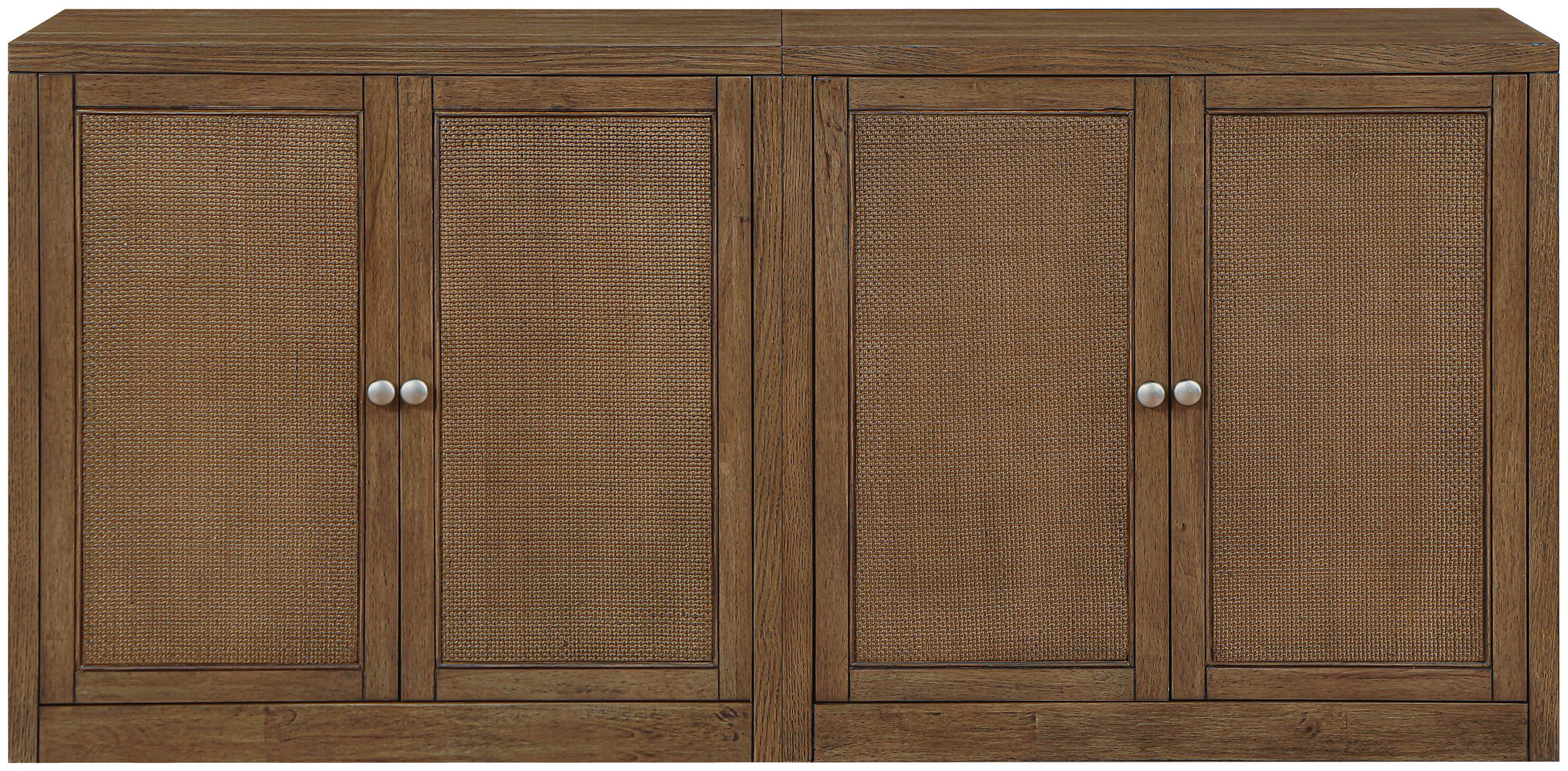 Vero - Solid Wood And Oak Veneer 2 Piece Sideboard/Buffet - Brown