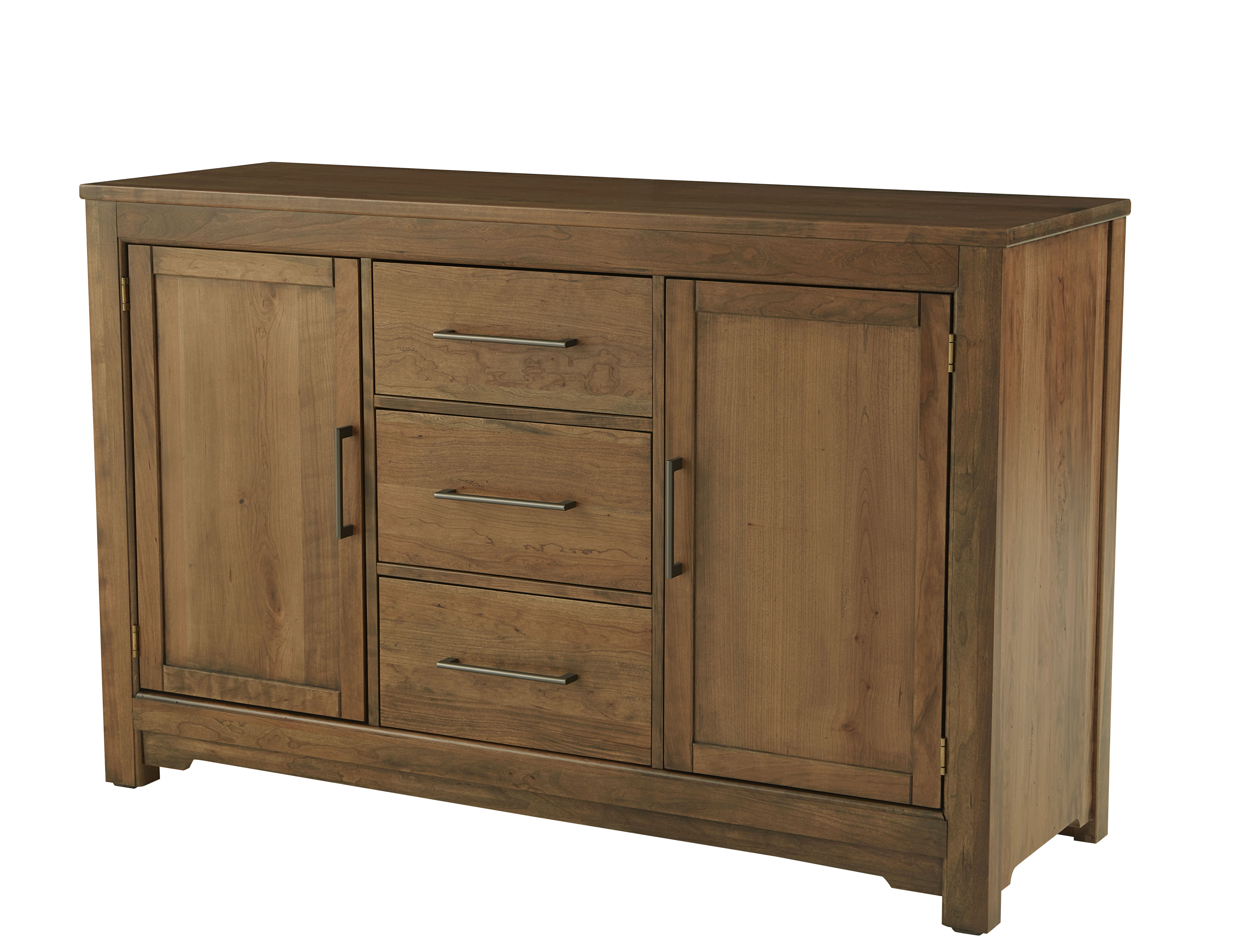 Vaughan-Bassett Crafted Cherry - Three Drawer Two Door Server - Medium Cherry