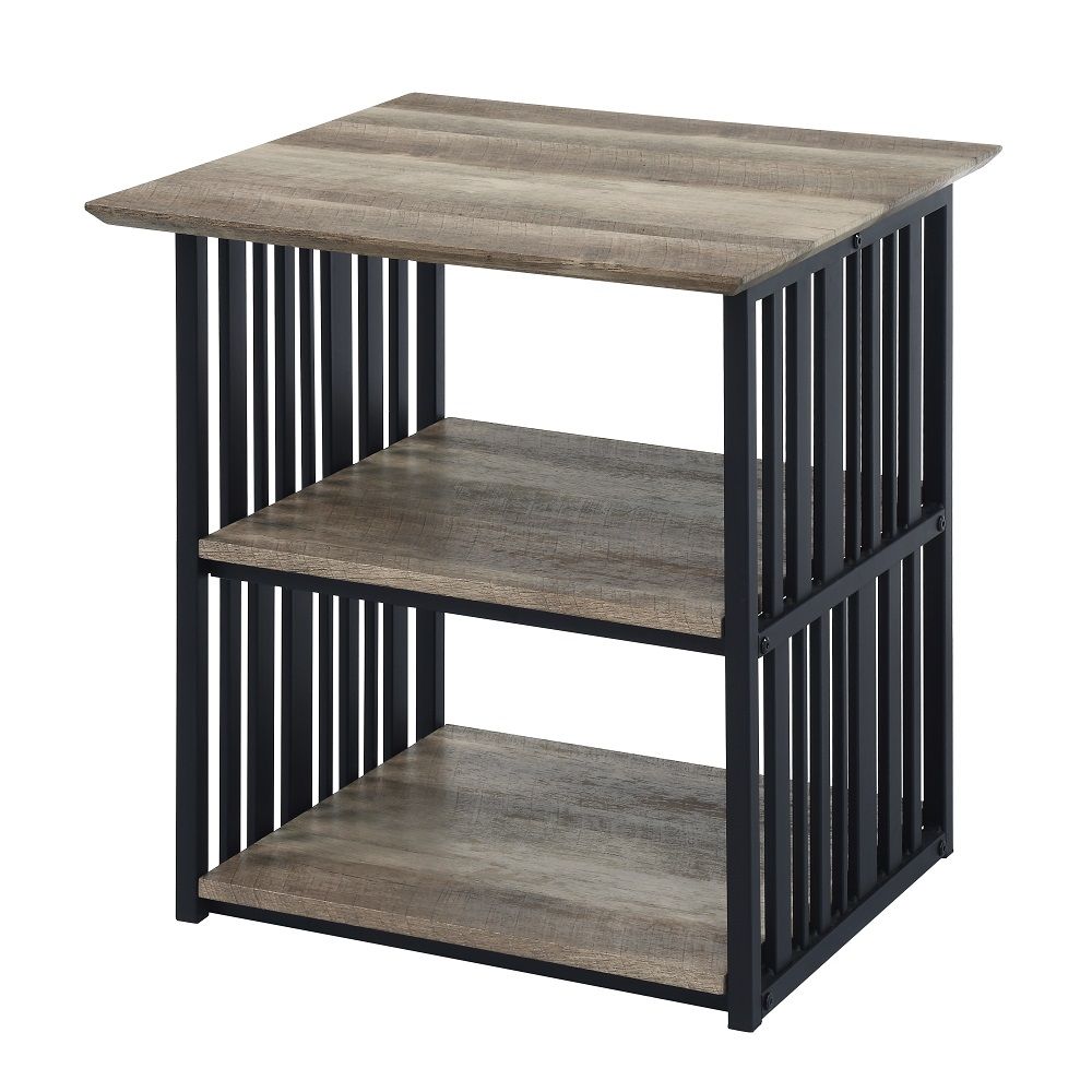 Zudora - Nightstand - Antique Oak & Black, black, view 2