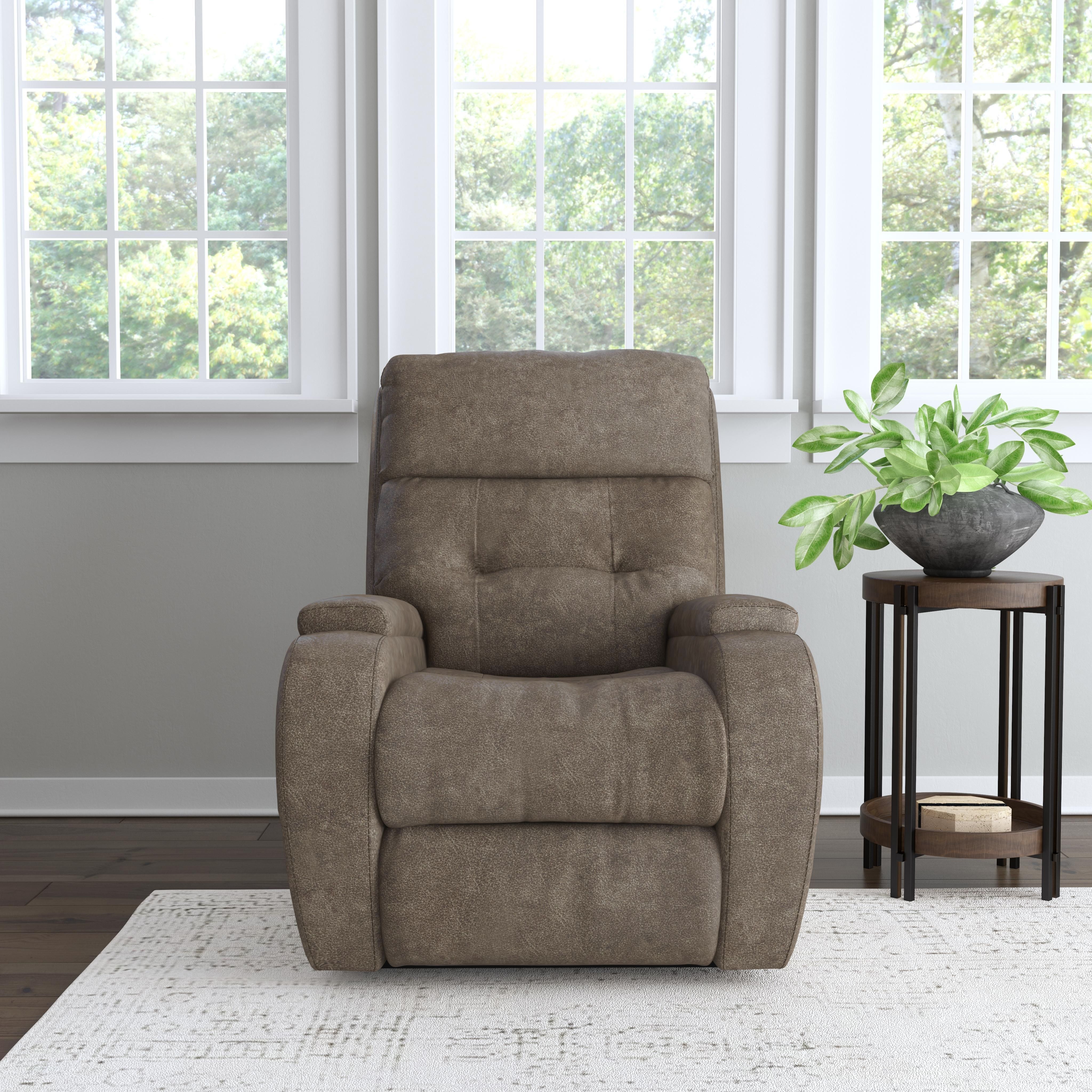 Strait - Leather Power Recliner With Power Headrest, black