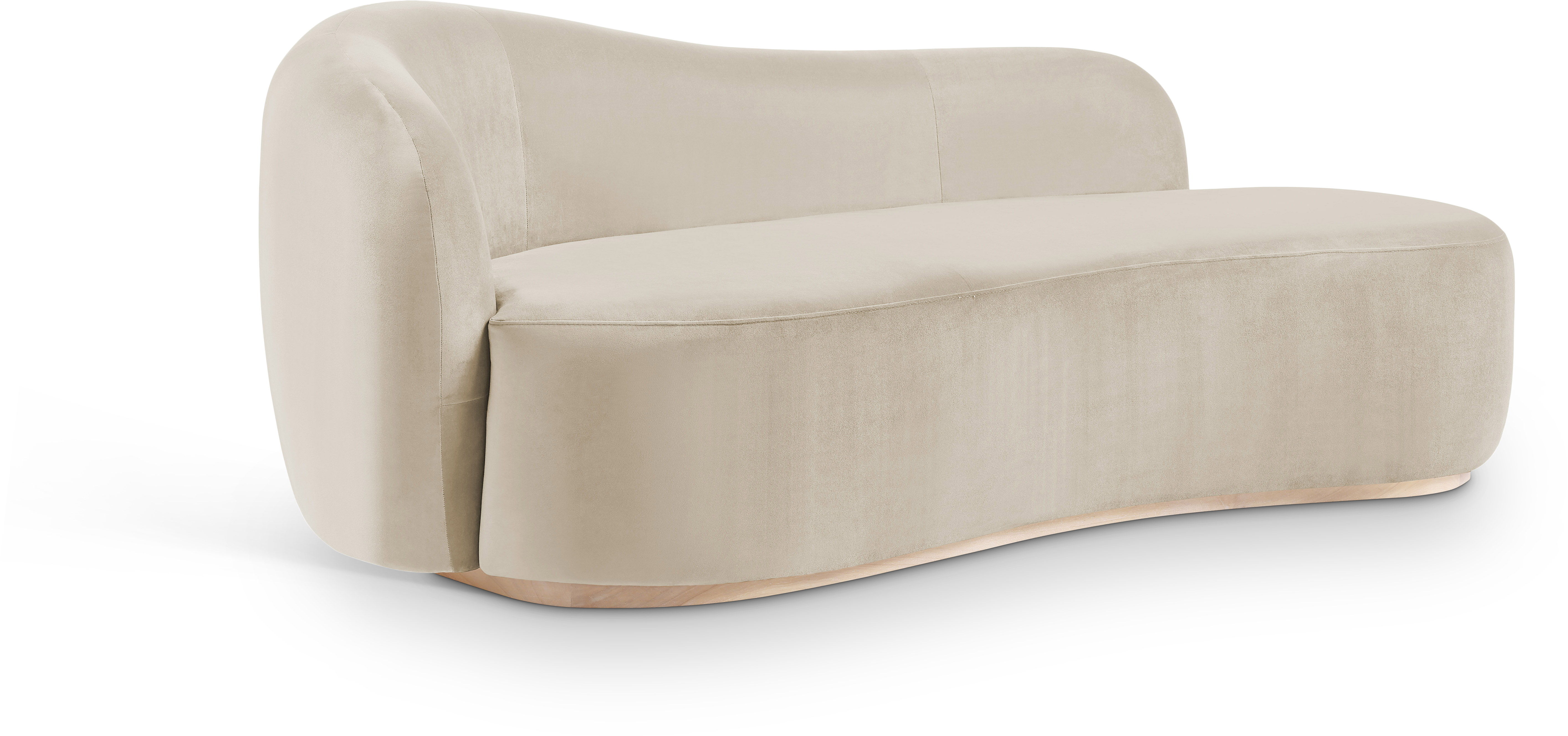 Gustavo - Velvet Upholstered Chaise - Cream