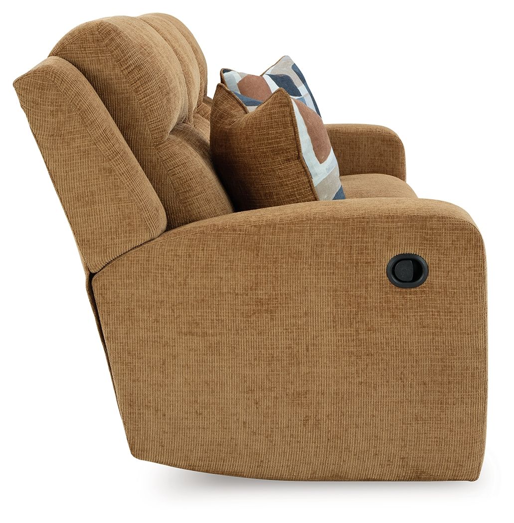 Ashley Furniture Kanlow - 2 Pc. - Reclining Sofa, Reclining Loveseat With Console - Honey - Image 5