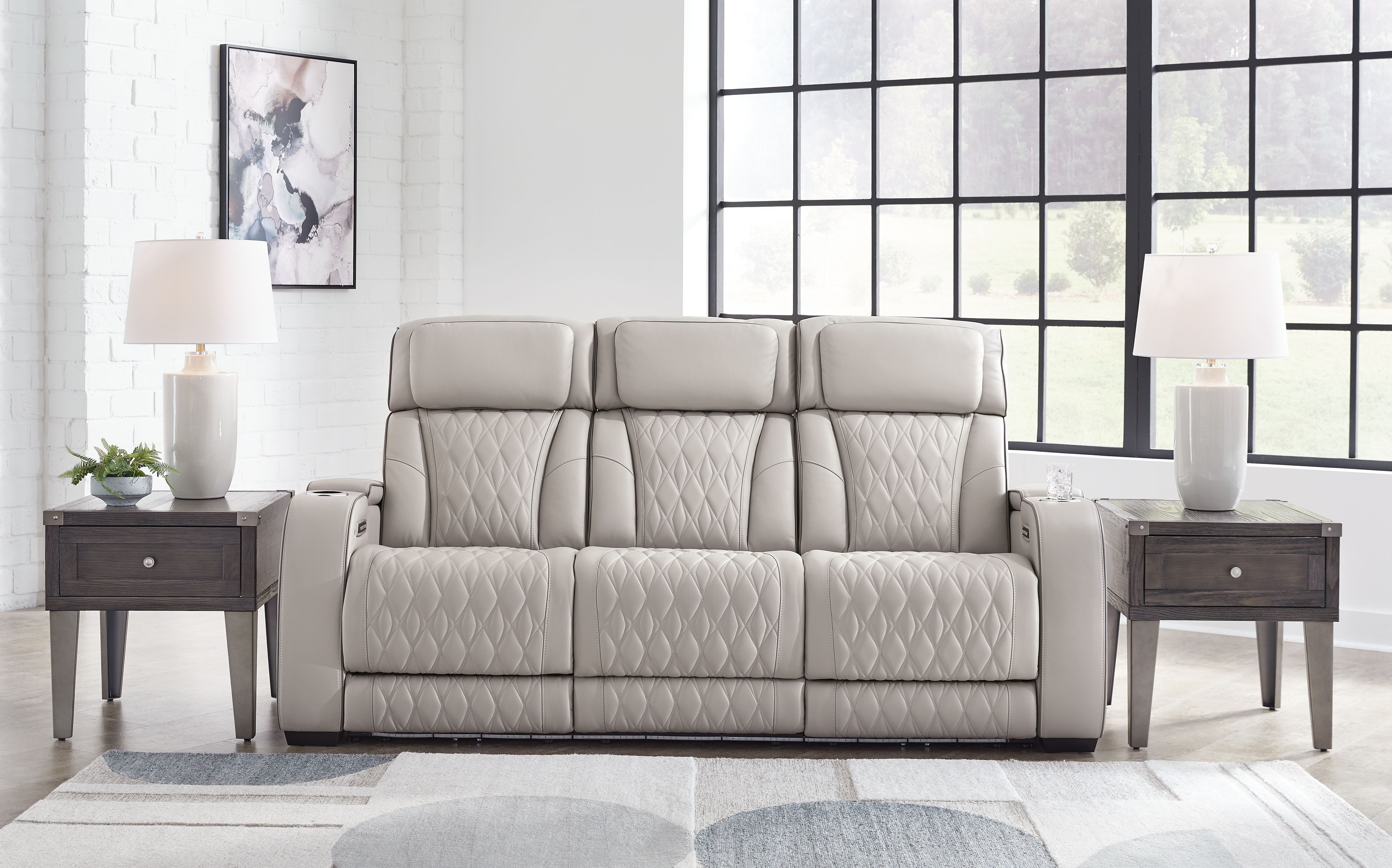 Boyington - Power Reclining Sofa With Adj Headrest - Gray