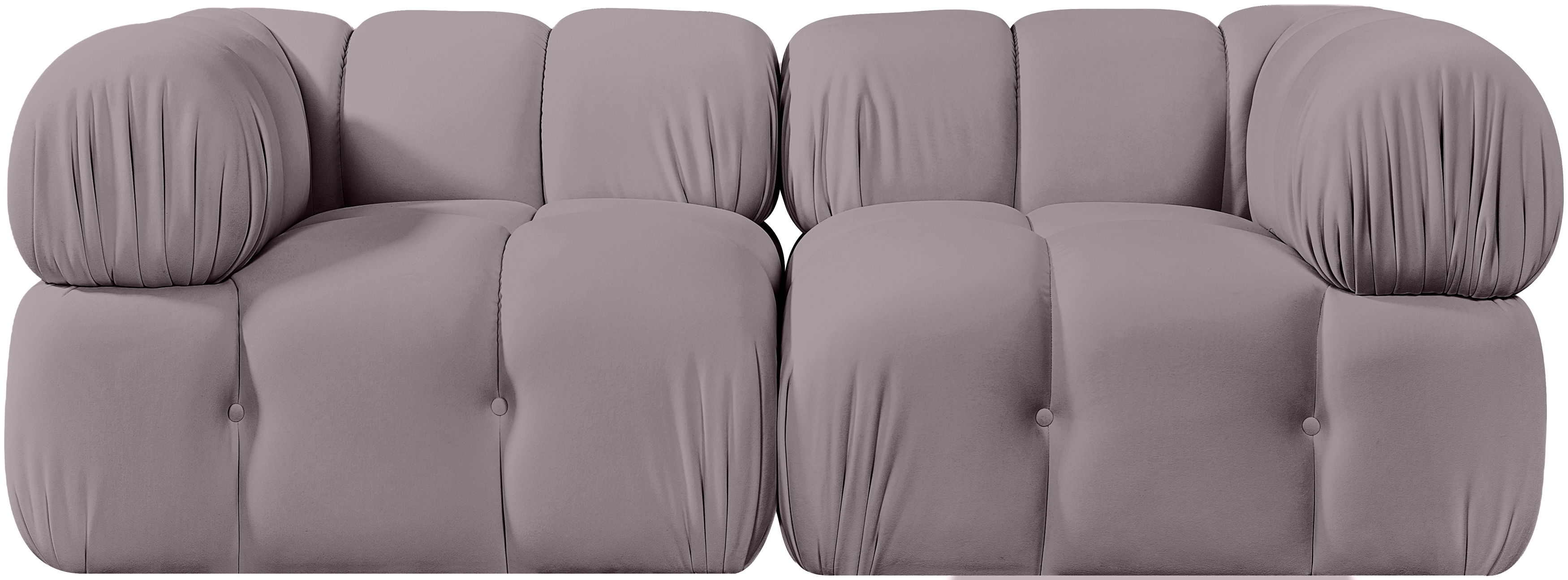 Orin - Velvet Performance Fabric Upholstered 2 Piece Modular Sofa (2 Corner Chairs) - Taupe