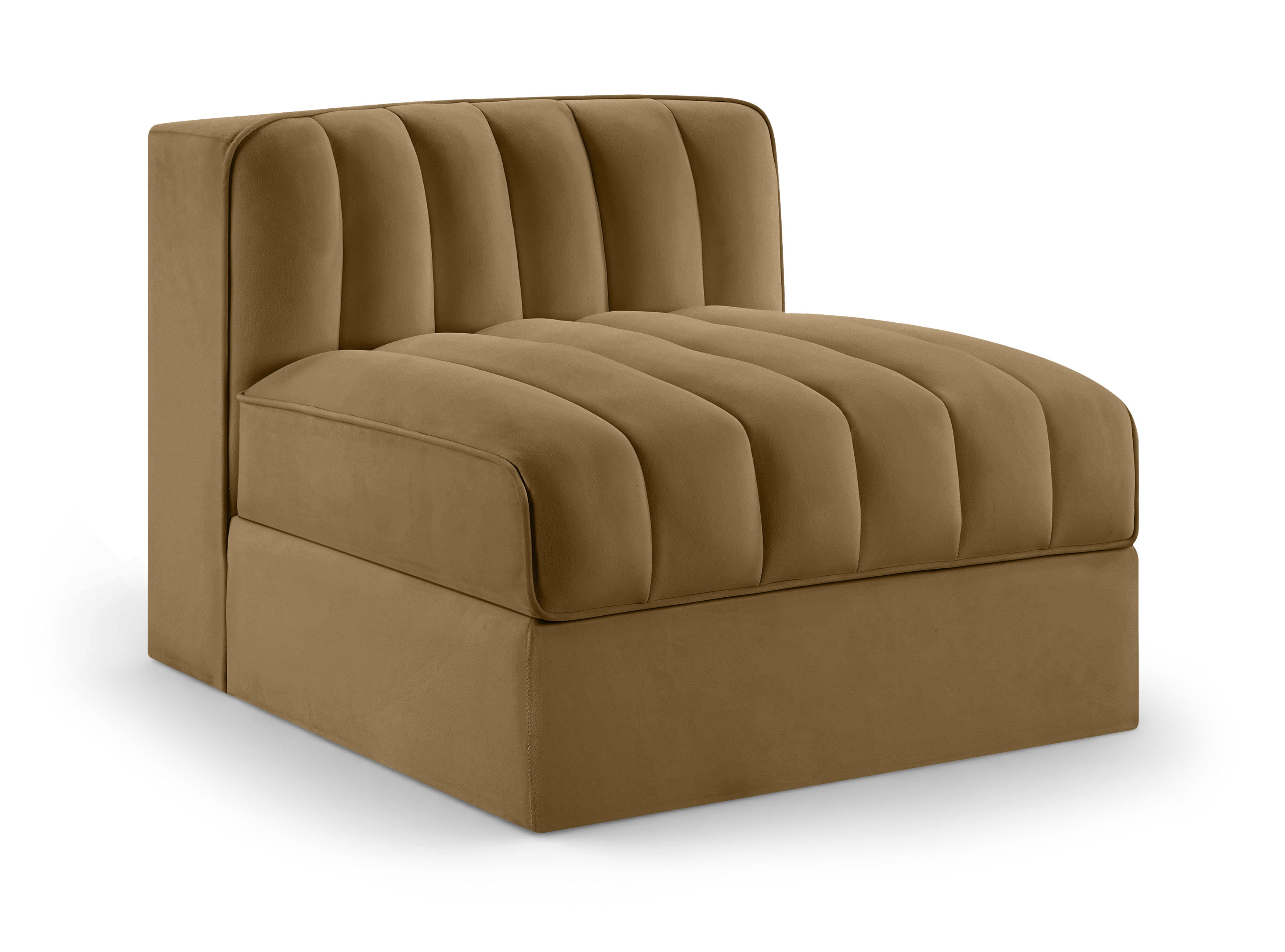 Velvet Performance Fabric Upholstered Modular Armless Chair
