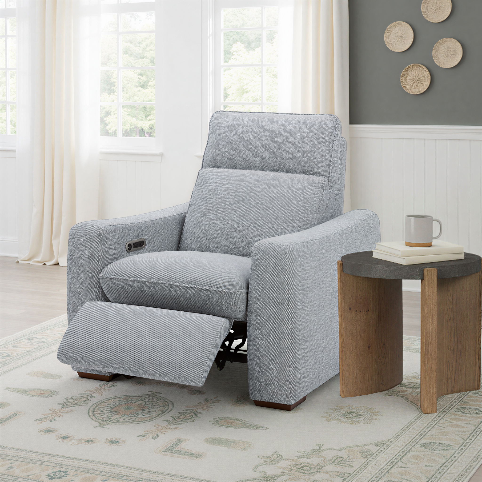 Ava - Power Recliner With Power Headrest & Lumbar, gray, view 7