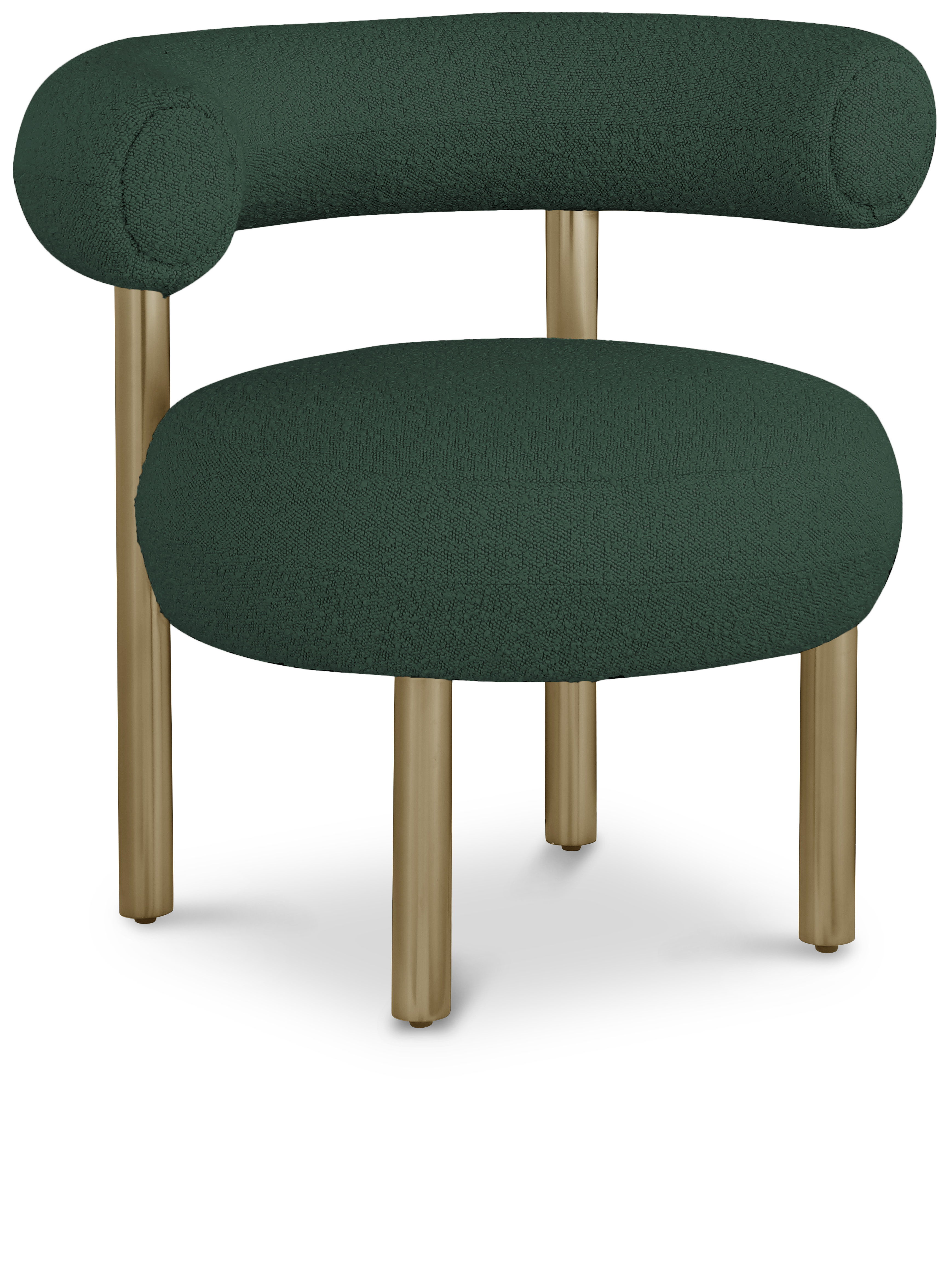 Bordeaux - Boucle Fabric Accent Chair - Green