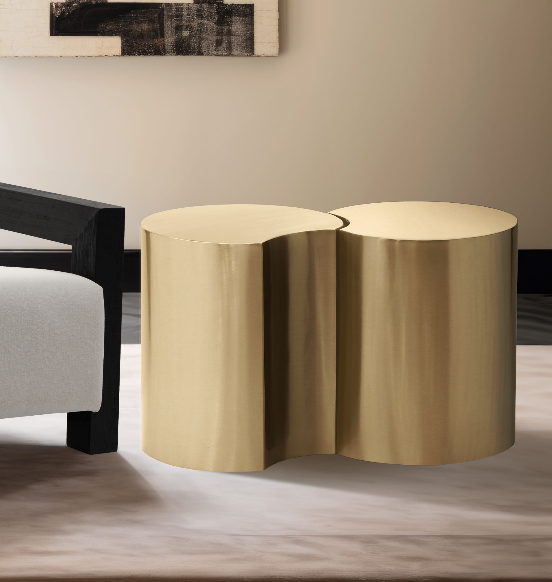 Dimple - 20" 2 Piece Modular End Table - Gold