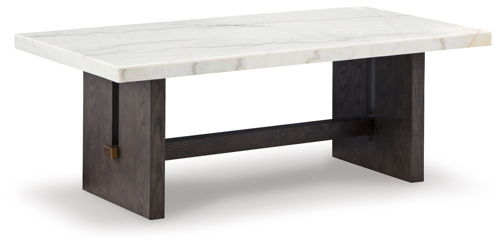 Burkhaus - Rectangular Cocktail Table - White / Dark Brown, white