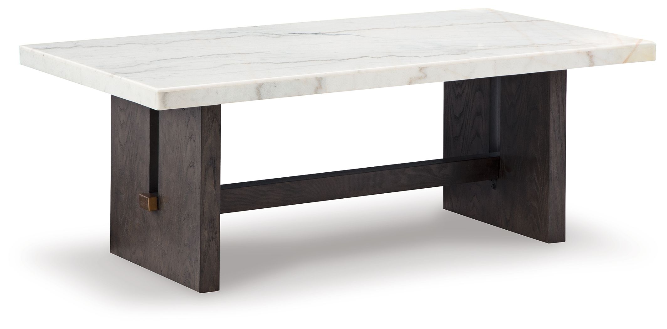Ashley Burkhaus Rectangular Cocktail Table - White/Dark Brown