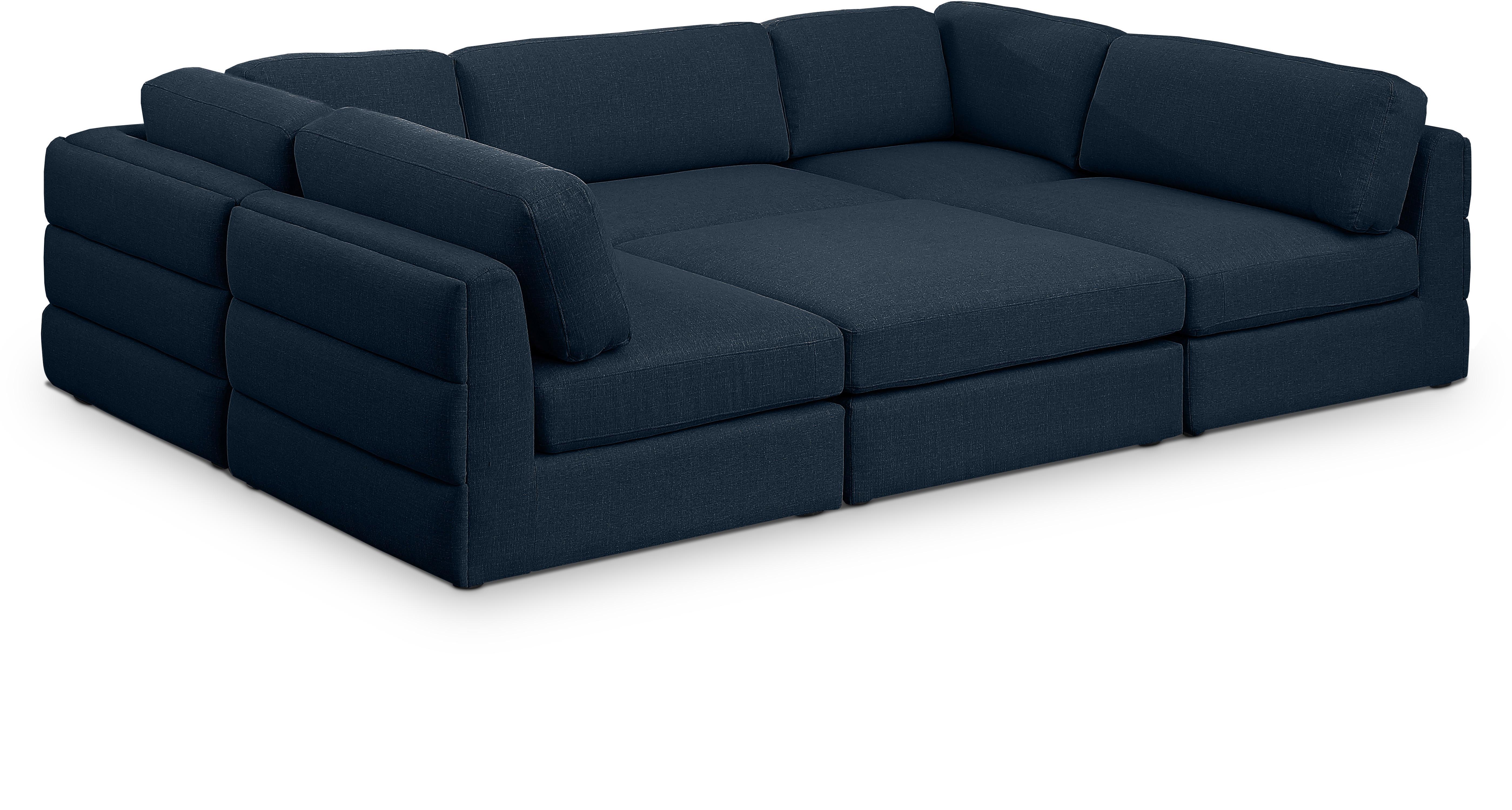 Beckham - 6 Piece Modular Sectional - Navy