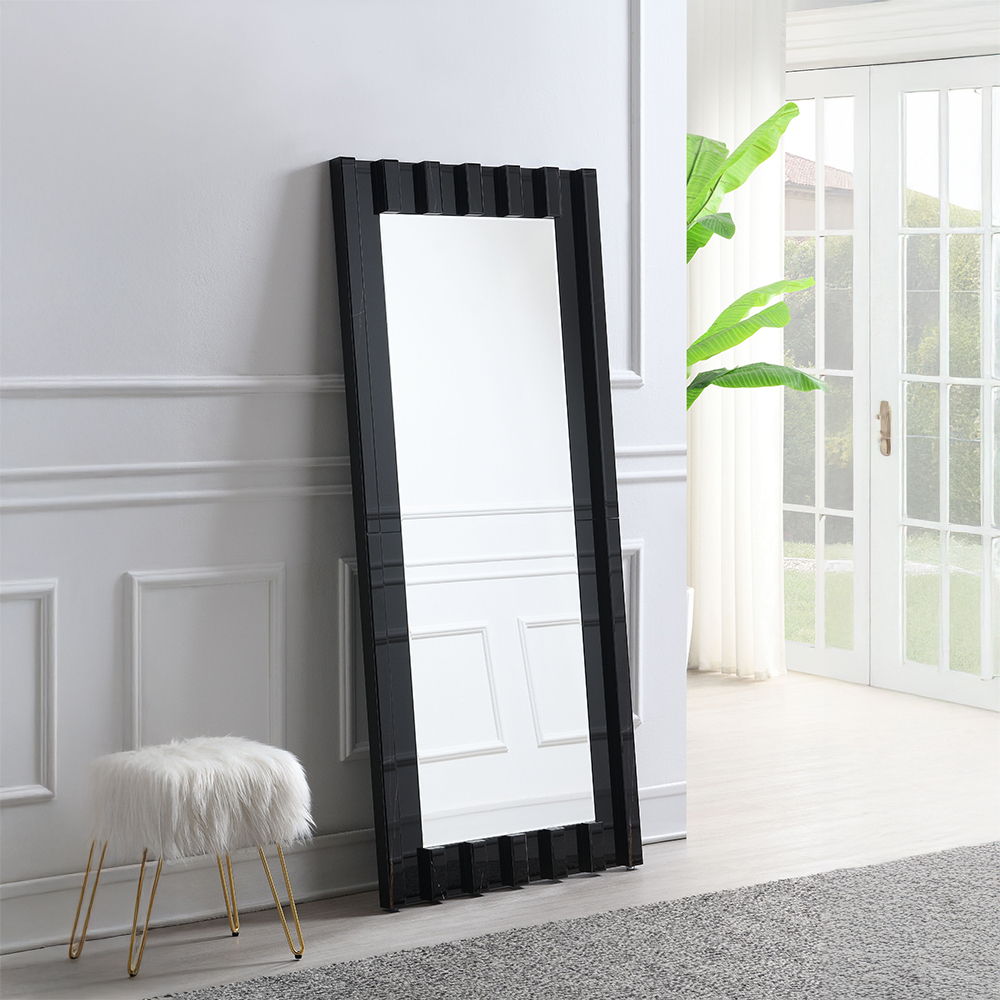 Dara - Floor Mirror - Black, black