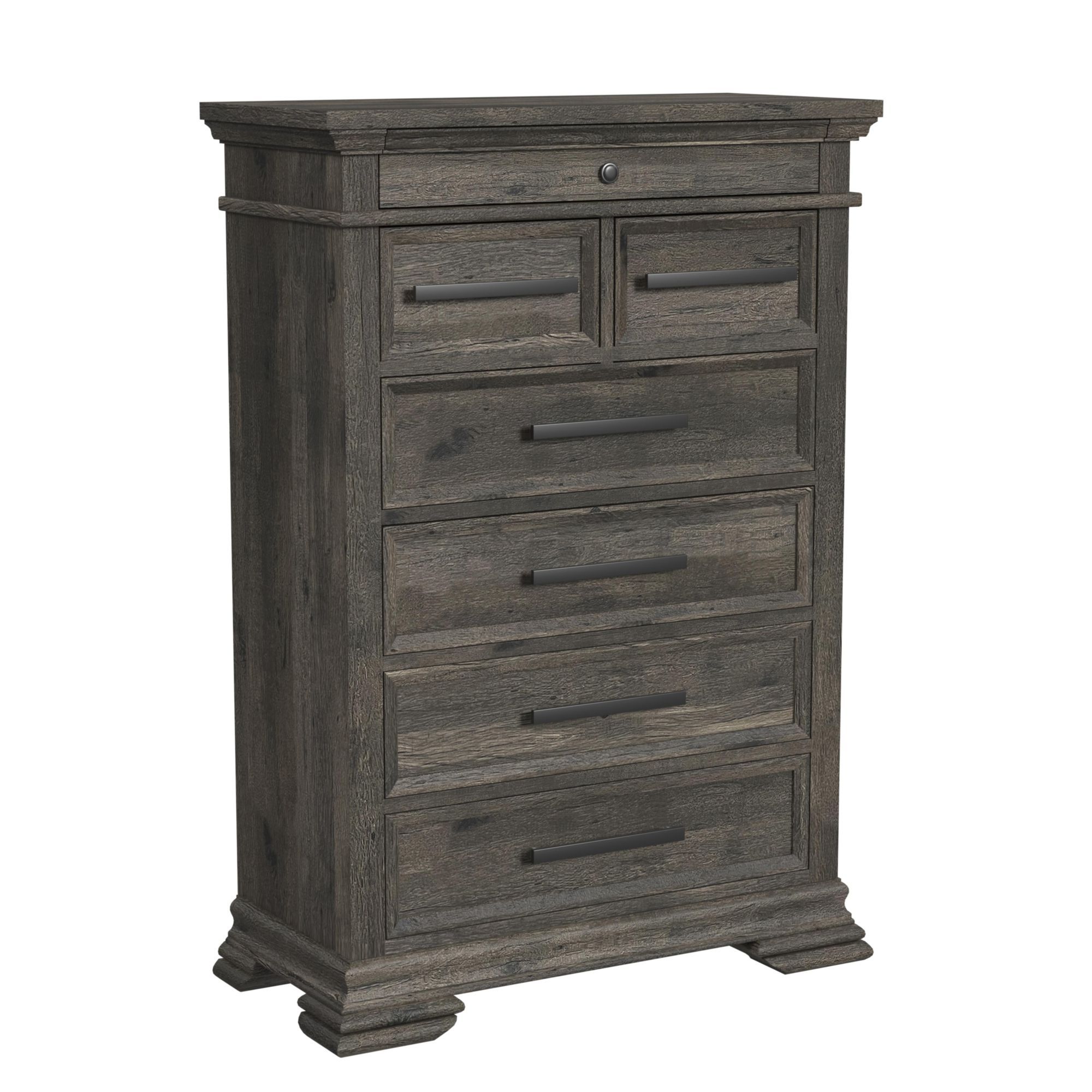 Park Ridge - Queen 5 Piece Bedroom Set With 2 Nightstands, Dresser & Chest - Charcoal