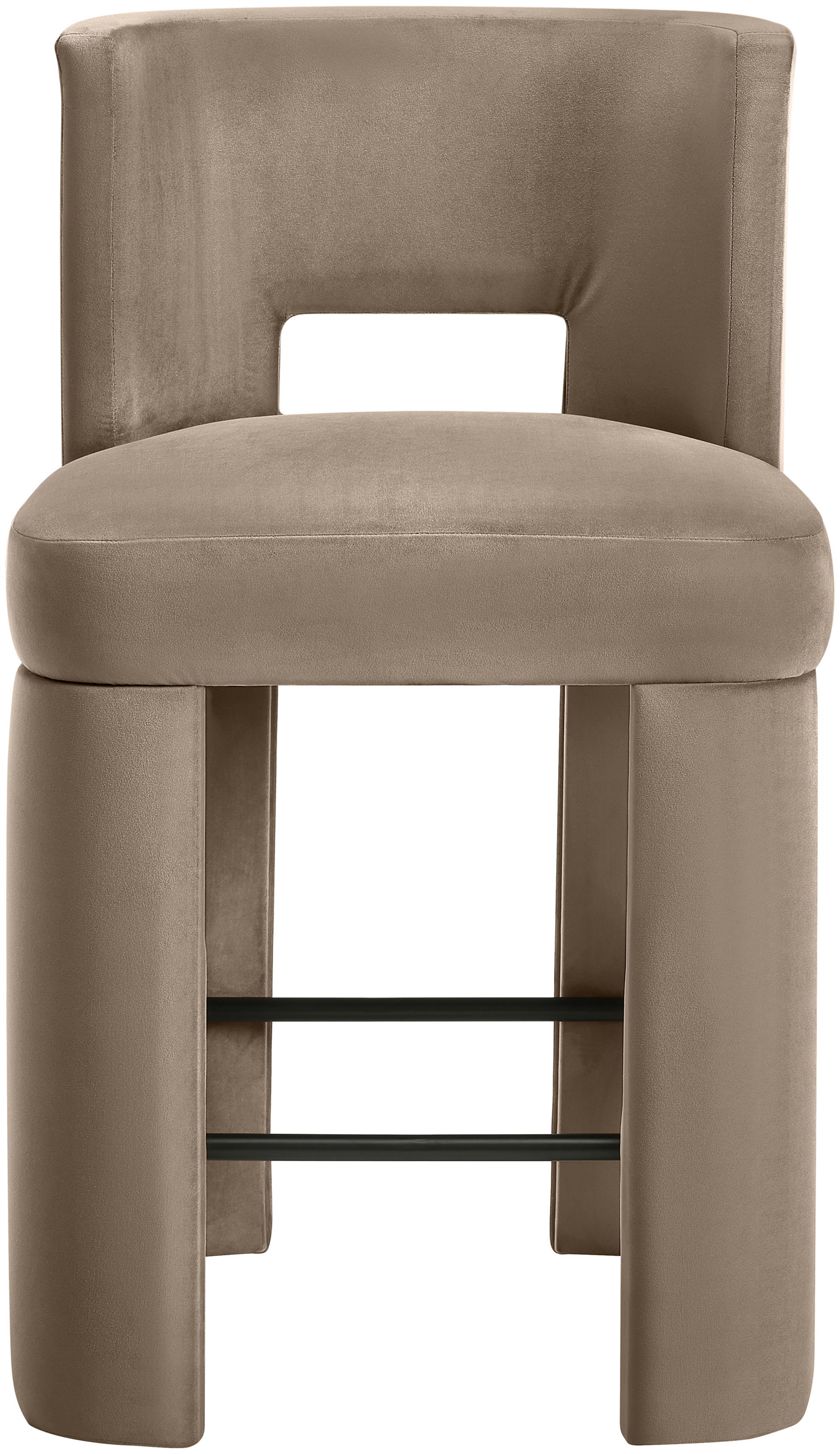Zuno - Velvet Performance Fabric Upholstered Counter Stool (Set of 2) - Taupe