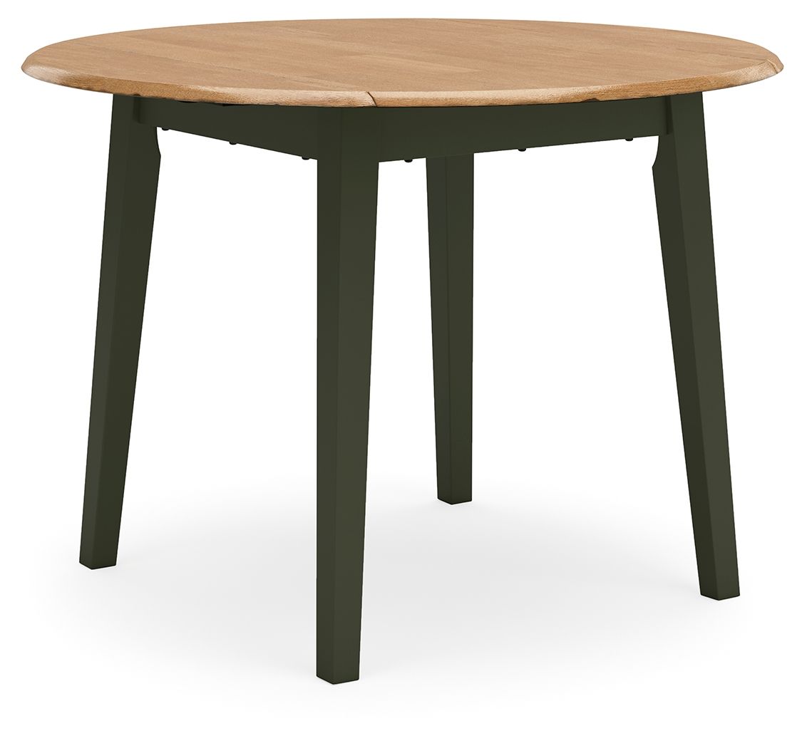 Ashley Furniture Gesthaven - 5 Pc. - Round Dining Room Drop Leaf Table, 4 Side Chairs - Natural / Green - Image 2