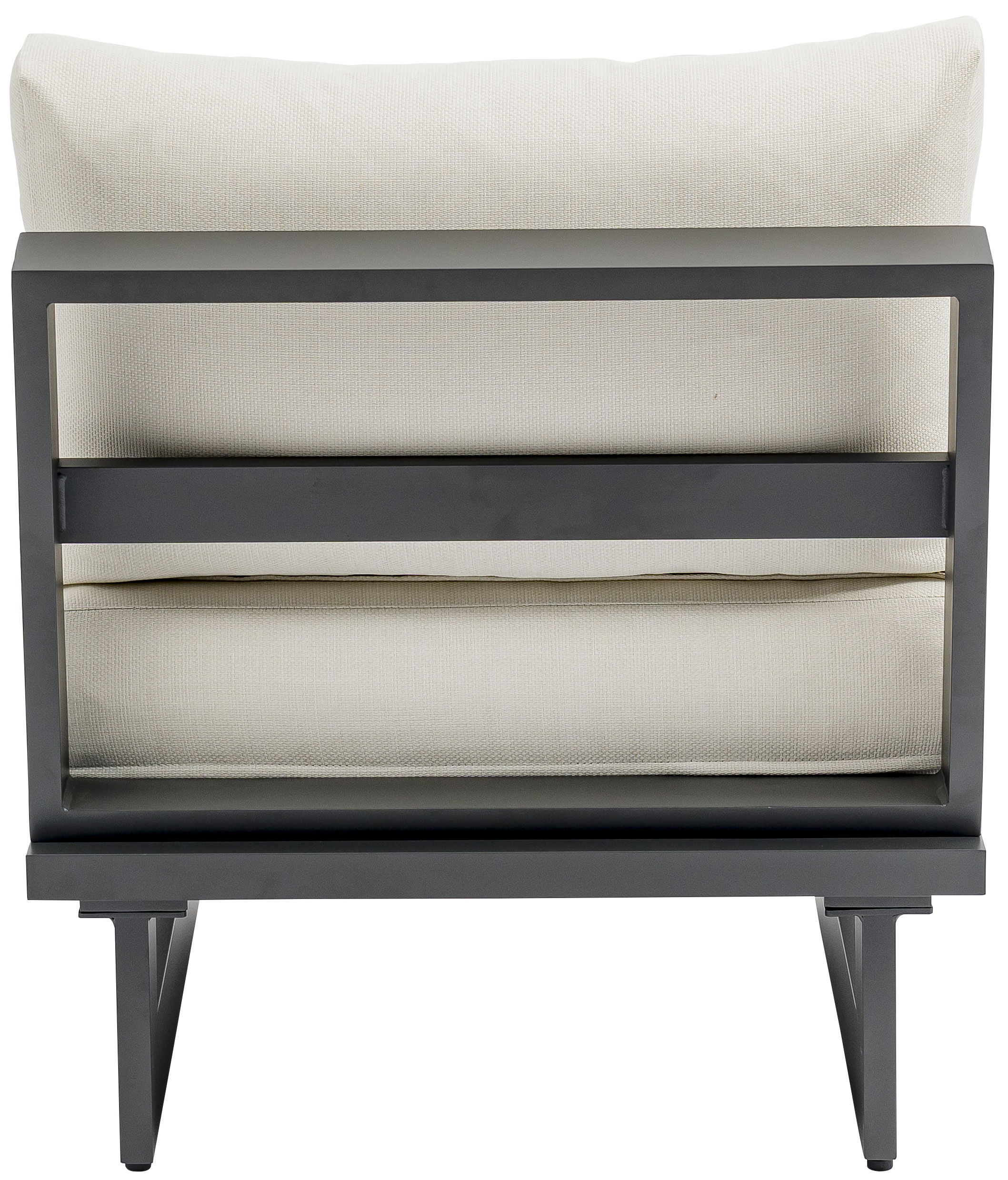 Maldives - Water Resistant Outdoor Patio Armless Chair With Gray Frame - Cream