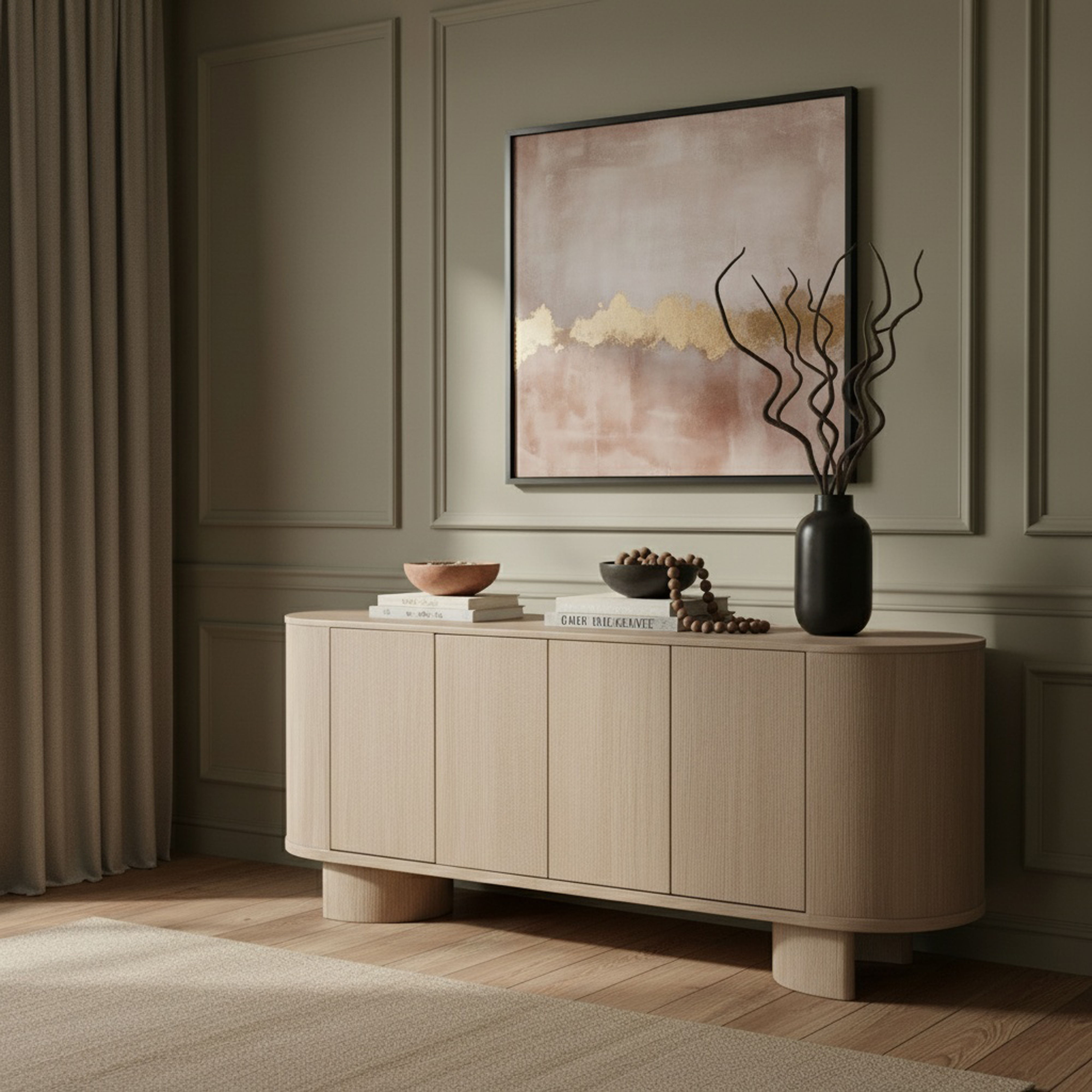 Caldra - Oak Veneer And Solid Wood Sideboard / Buffet - Natural