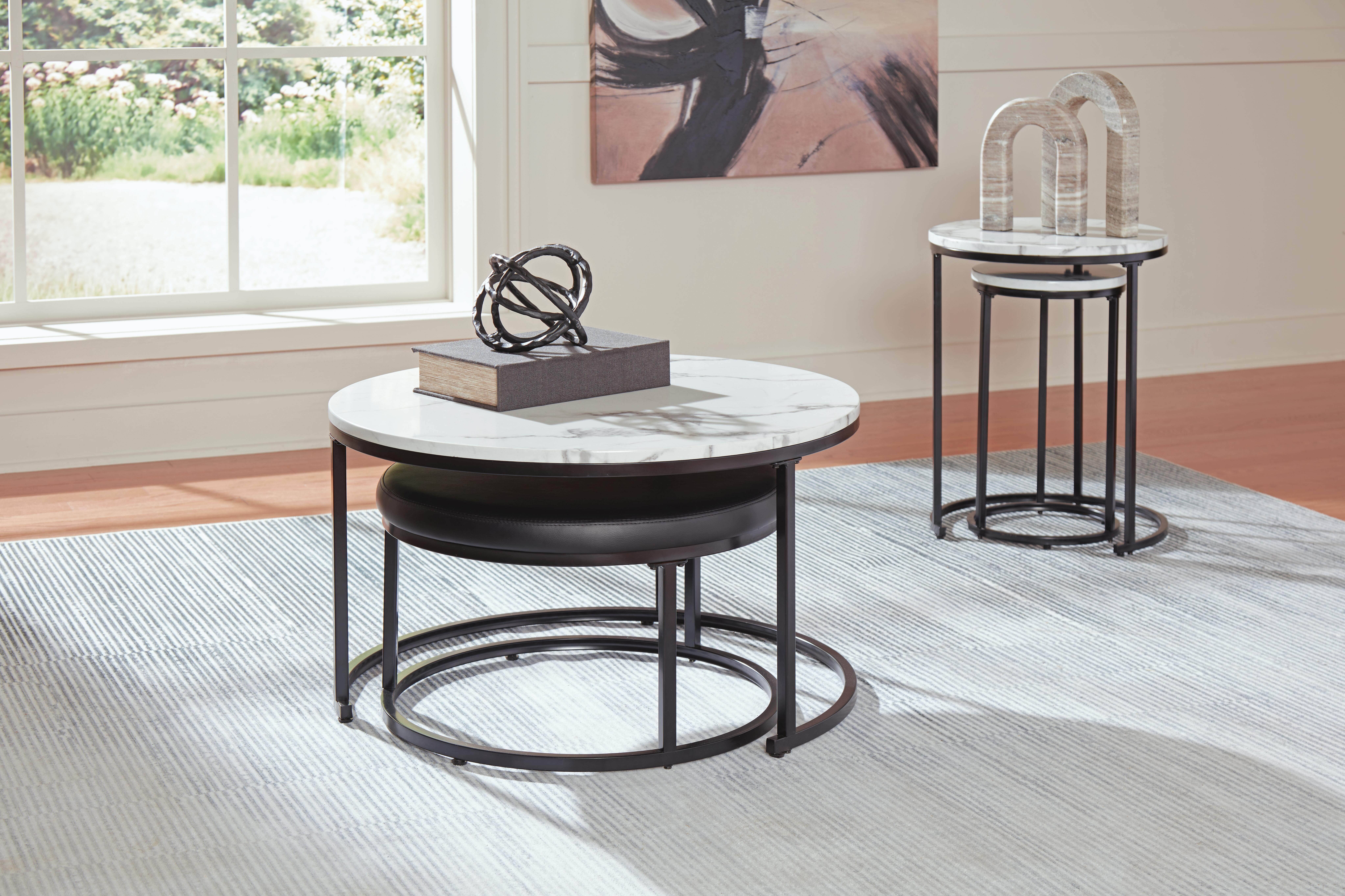 Ashley Furniture Jusmour - Occasional Nesting Table (Set of 4) - Black / White - Image 4