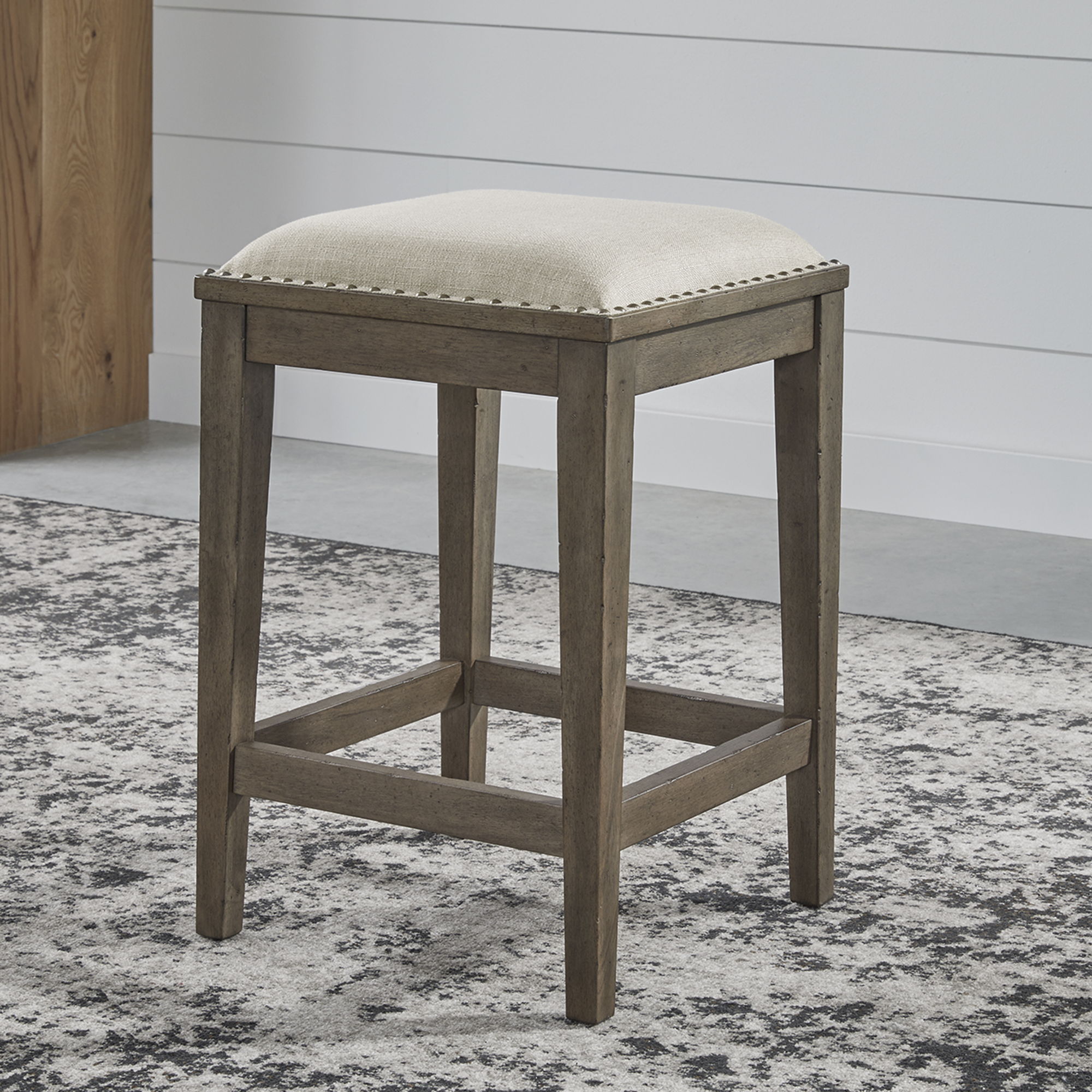 Americana Farmhouse - Upholstered Console Stool - Light Brown Image