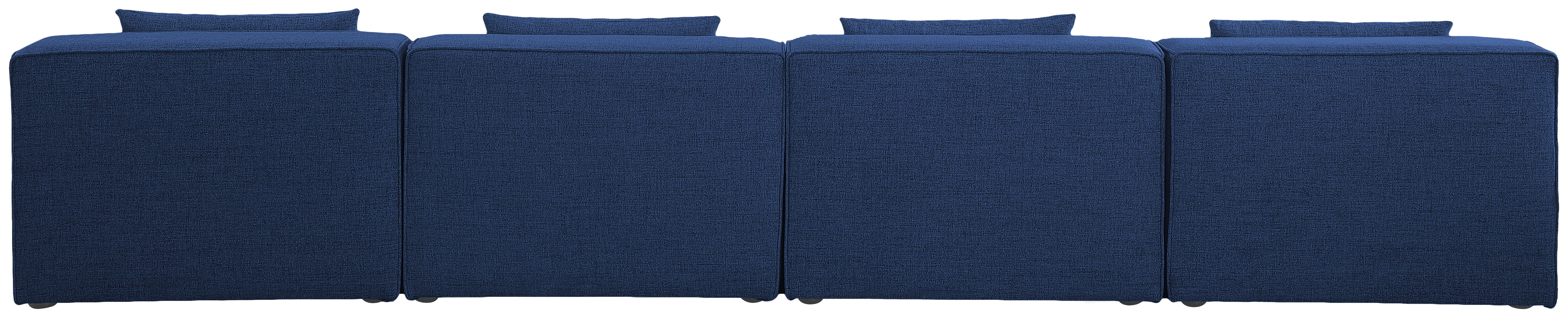 Cube - Linen Modular 4 Piece Armless Sofa - Navy