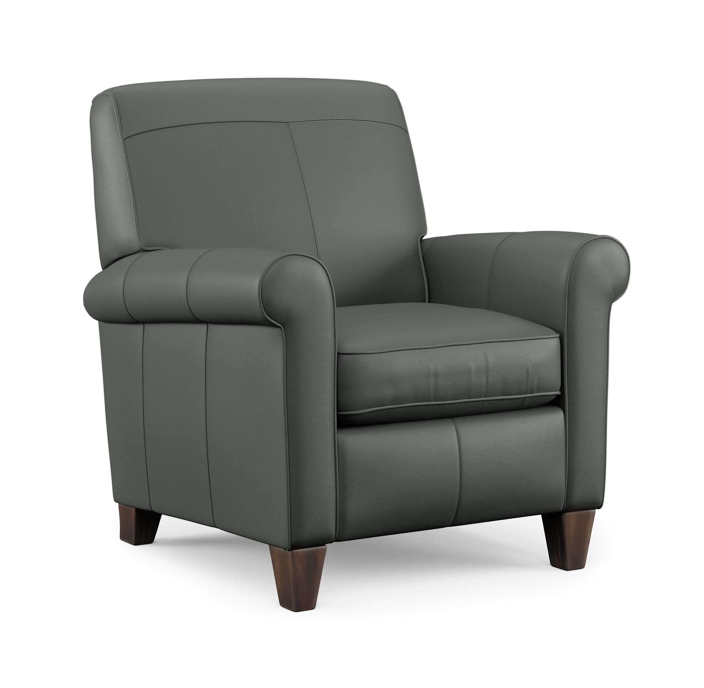 Dana - Leather High-Leg Recliner, dark gray